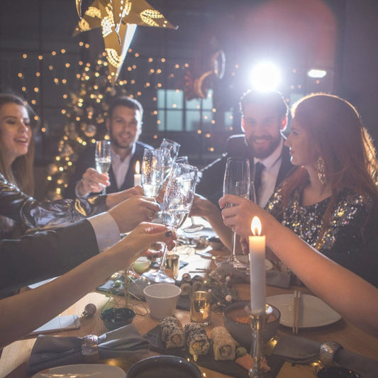 a group of people at a party for New Years eve