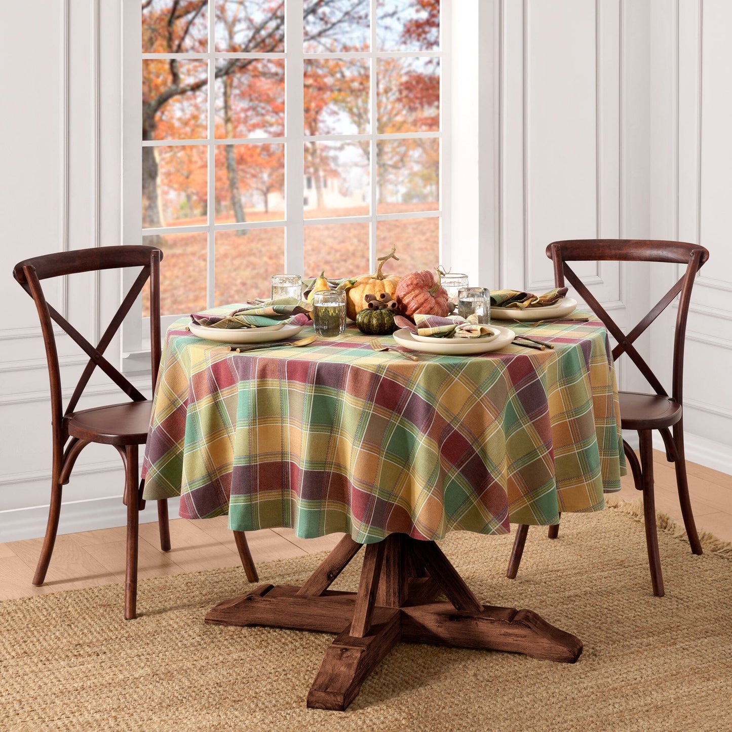 Autumn Acres Plaid Tablecloth