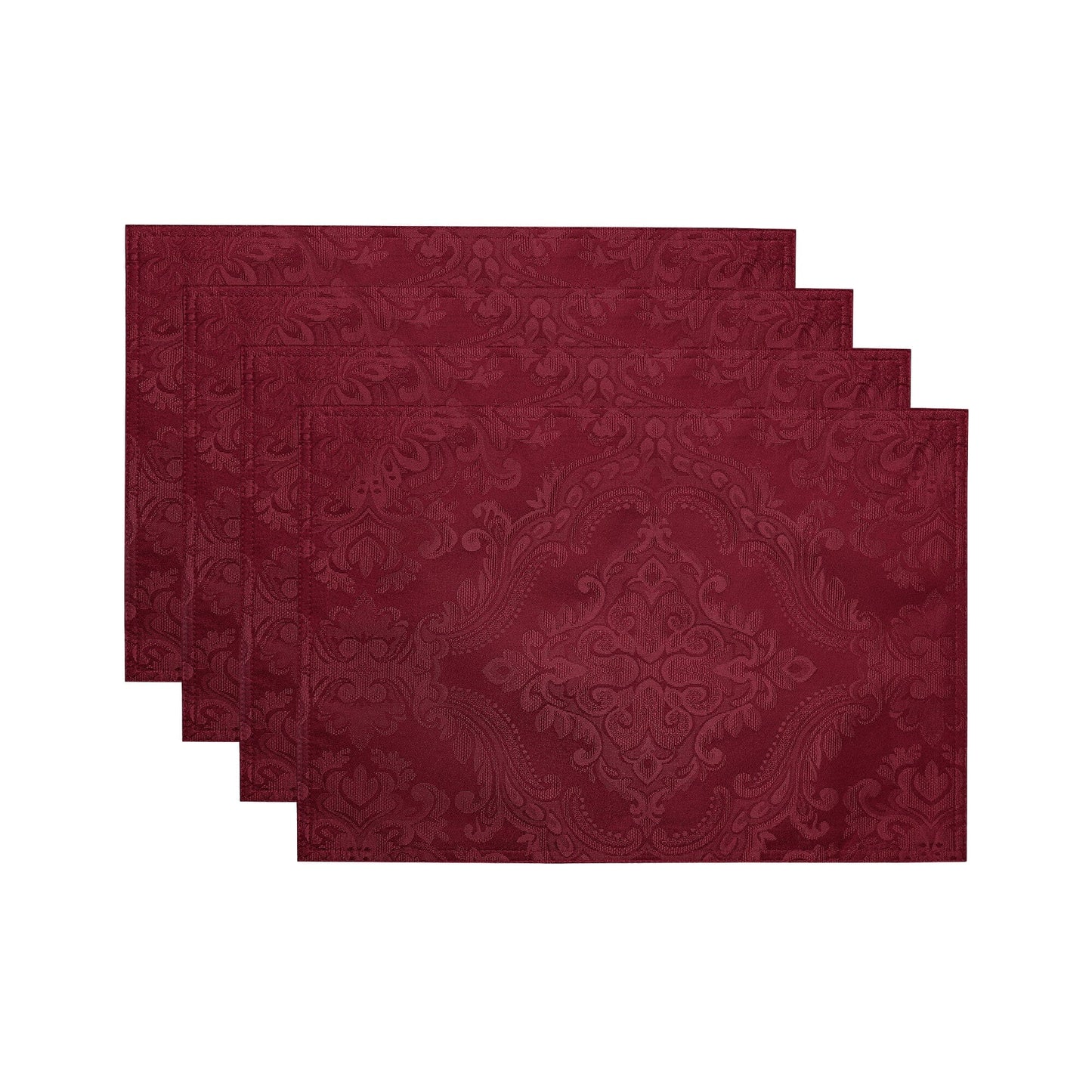 Caiden Elegance Damask - Manteles individuales resistentes al agua y a las manchas, juego de 4