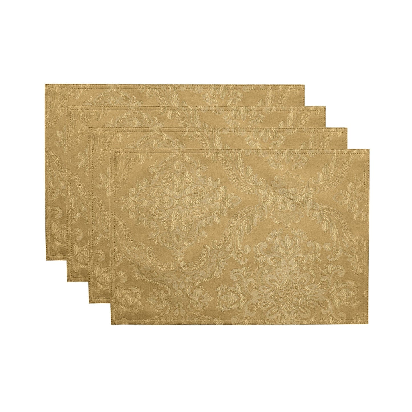 Caiden Elegance Damask - Manteles individuales resistentes al agua y a las manchas, juego de 4