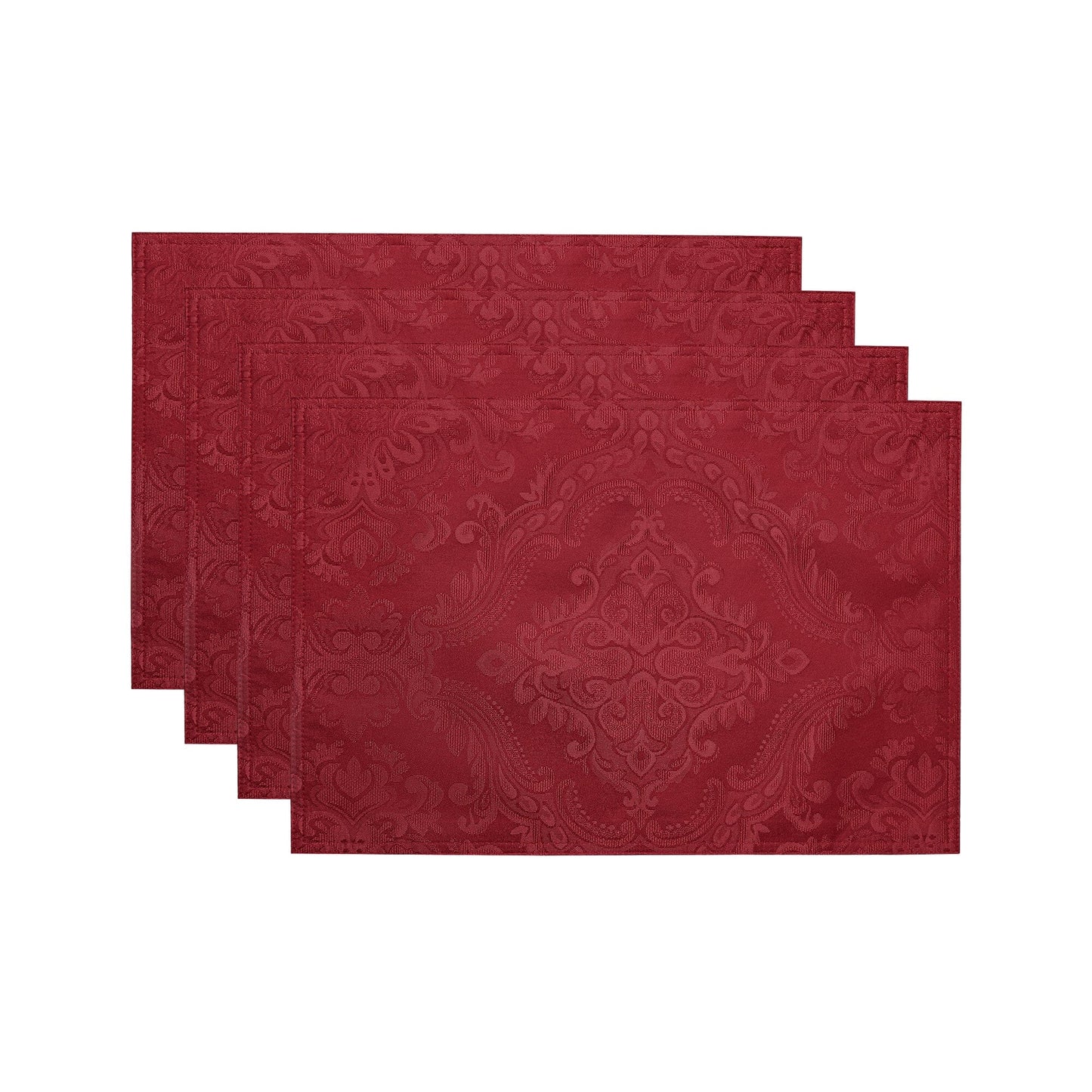 Caiden Elegance Damask - Manteles individuales resistentes al agua y a las manchas, juego de 4
