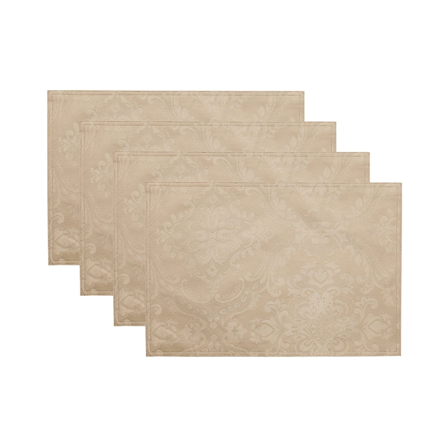 Caiden Elegance Damask - Manteles individuales resistentes al agua y a las manchas, juego de 4