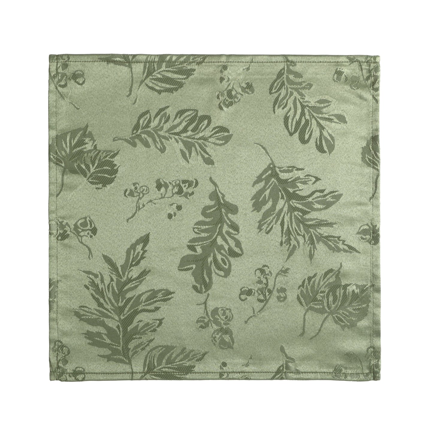 Servilletas elegantes de damasco en jacquard con hojas tejidas, juego de 8