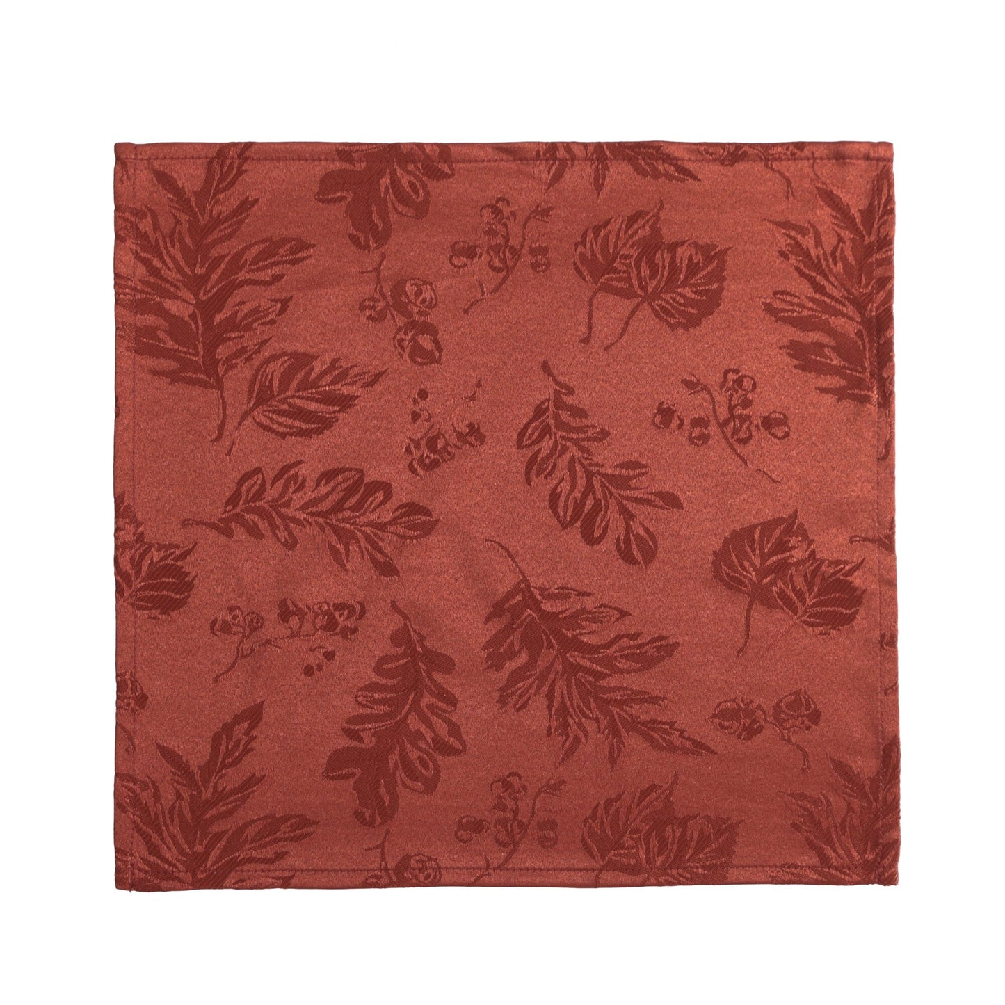 Servilletas elegantes de damasco en jacquard con hojas tejidas, juego de 8