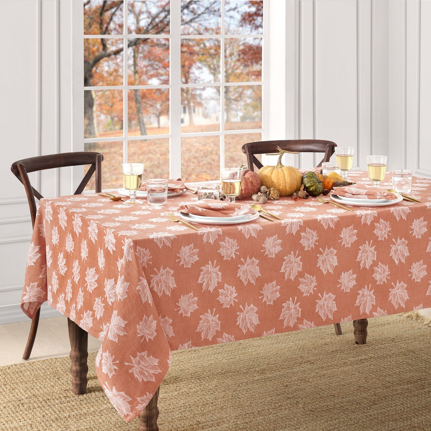 Falling Leaves Jacquard Tablecloth