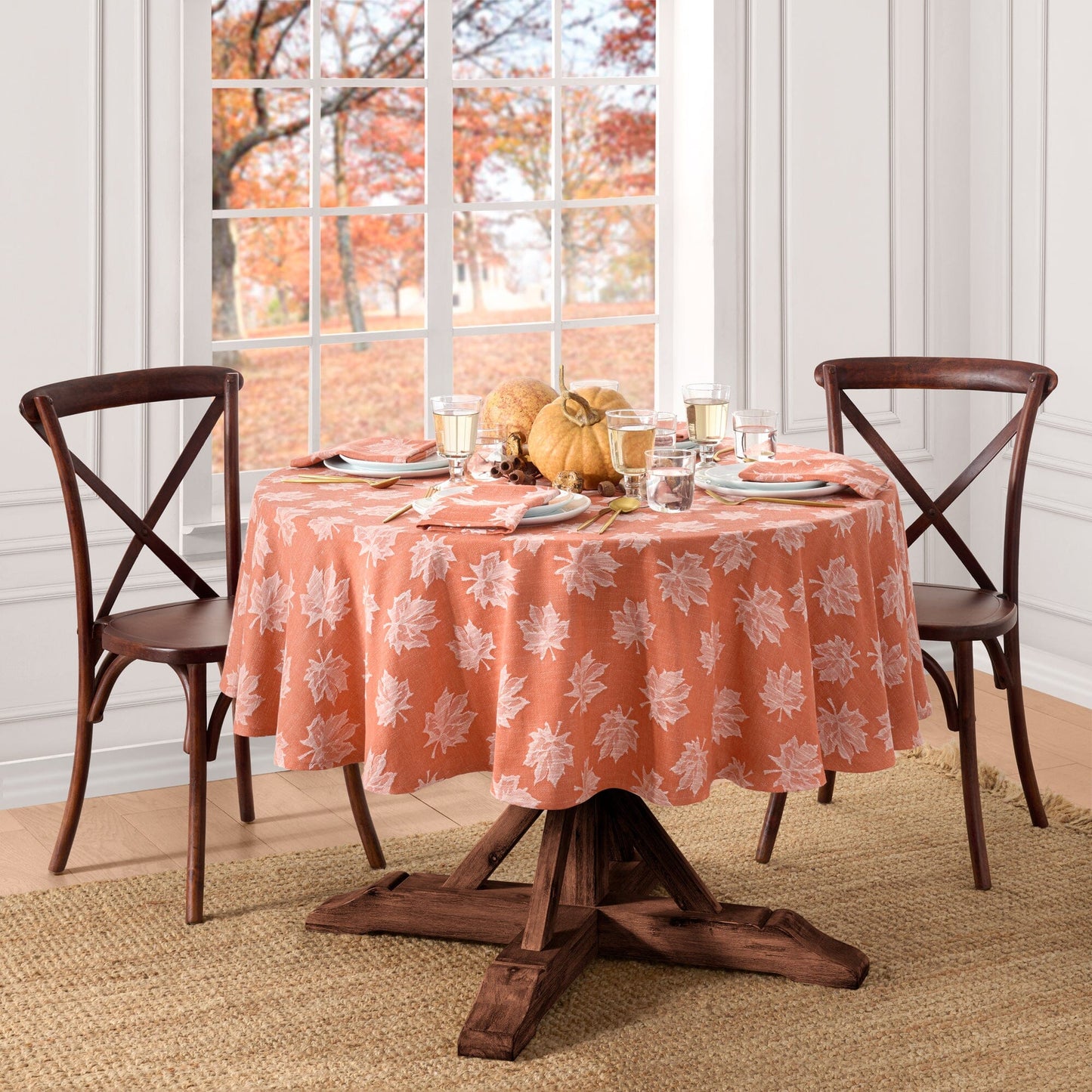 Falling Leaves Jacquard Tablecloth