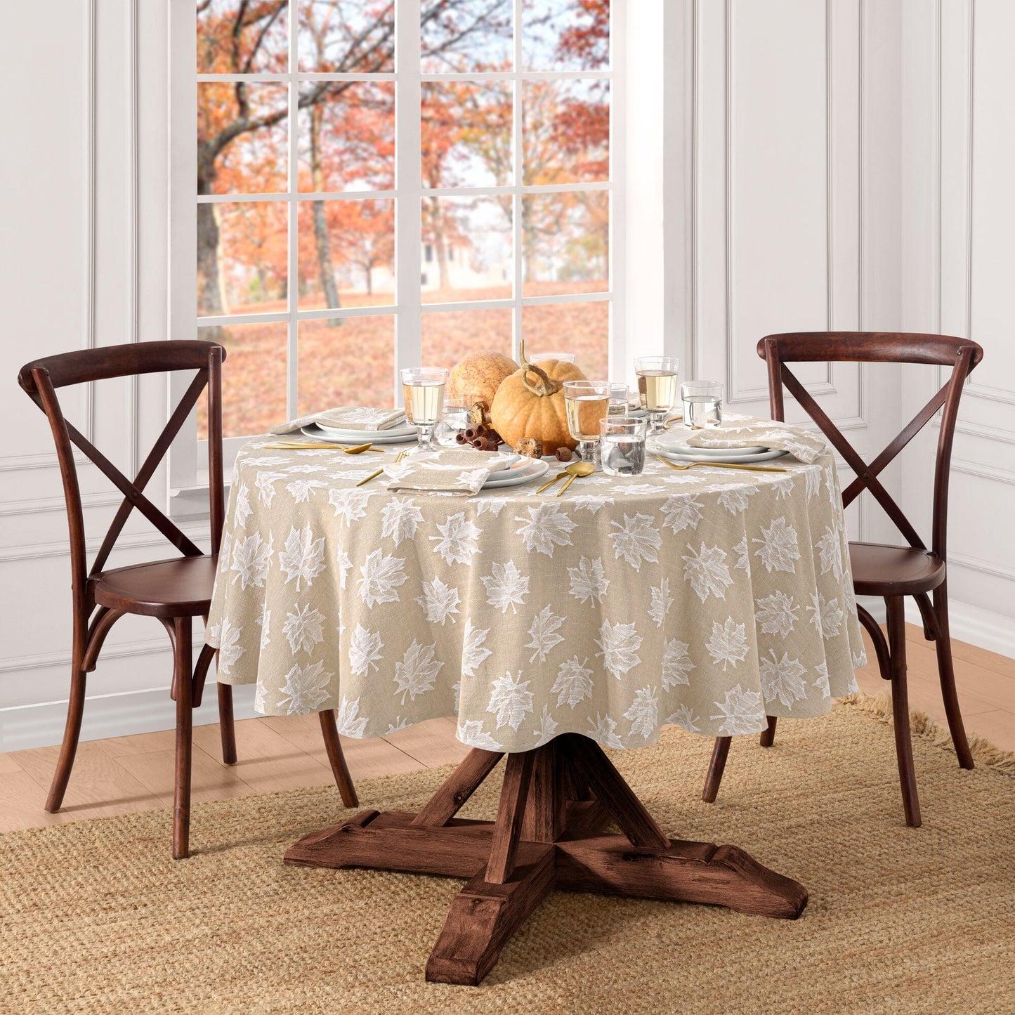 Falling Leaves Jacquard Tablecloth