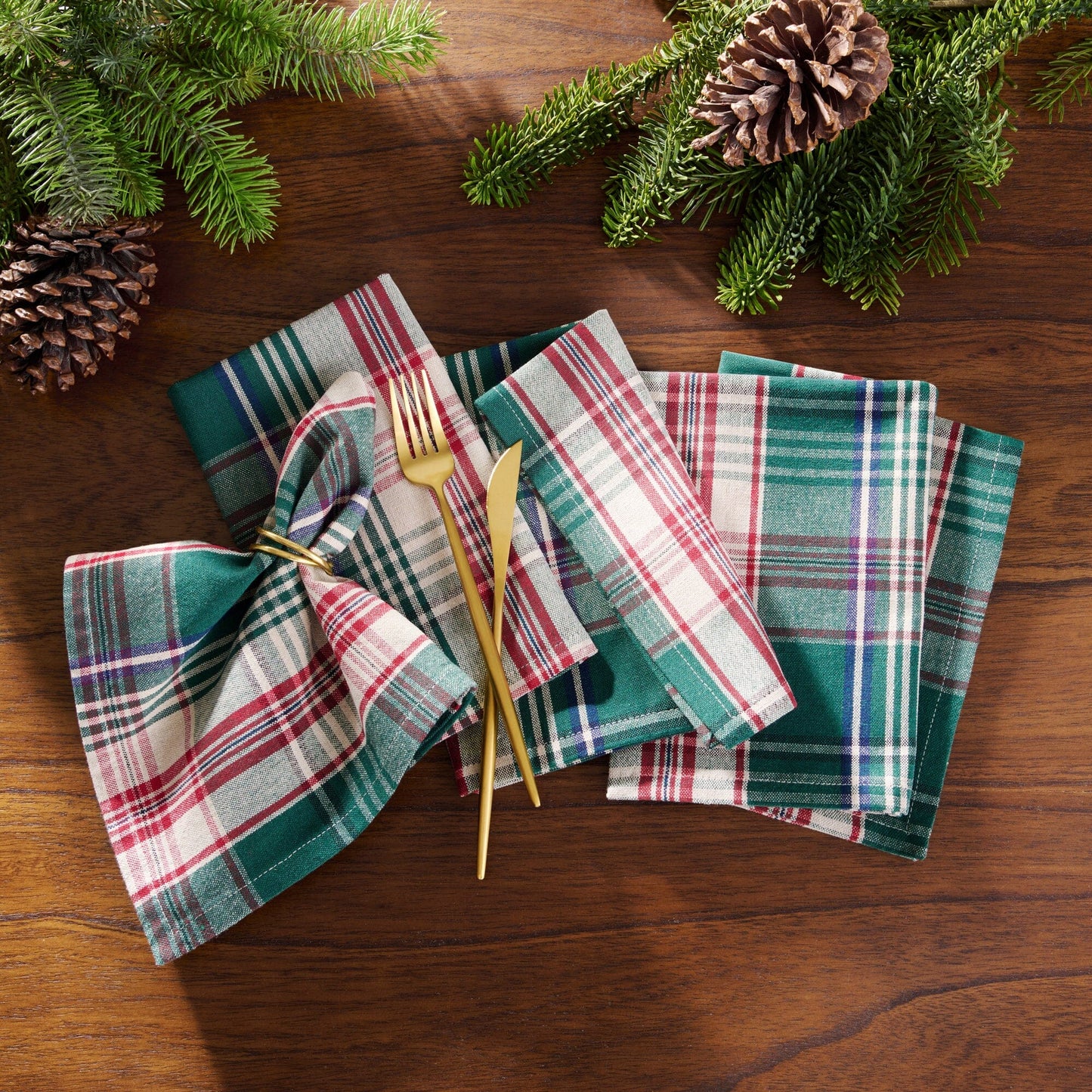Holiday Fireside Plaid Napkins, Set of 8