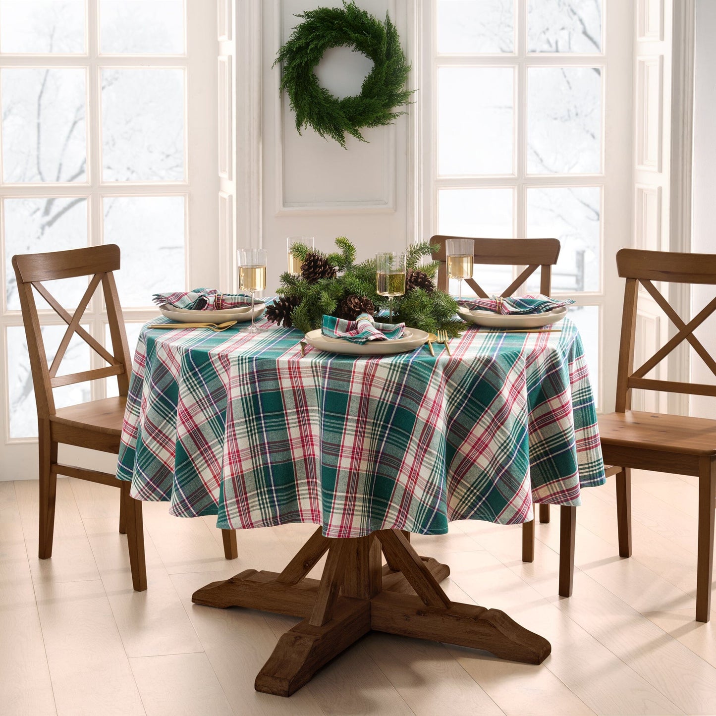 Holiday Fireside Plaid Tablecloth