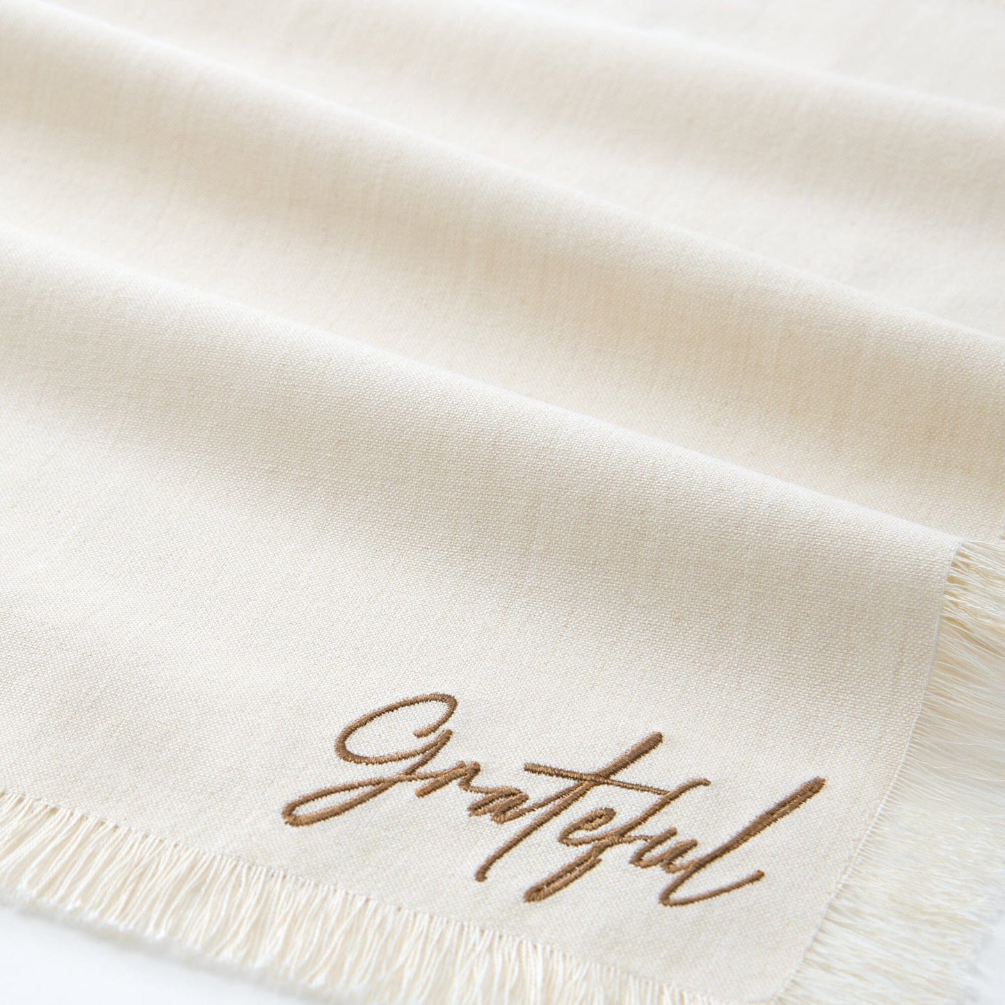 Fringed Harvest Sentiment Napkins, Set of 4