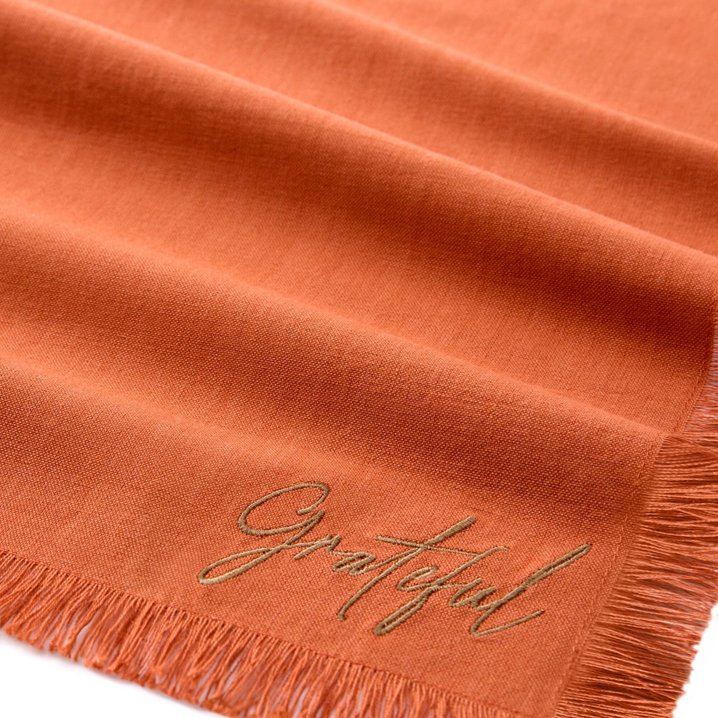 Fringed Harvest Sentiment Napkins, Set of 4