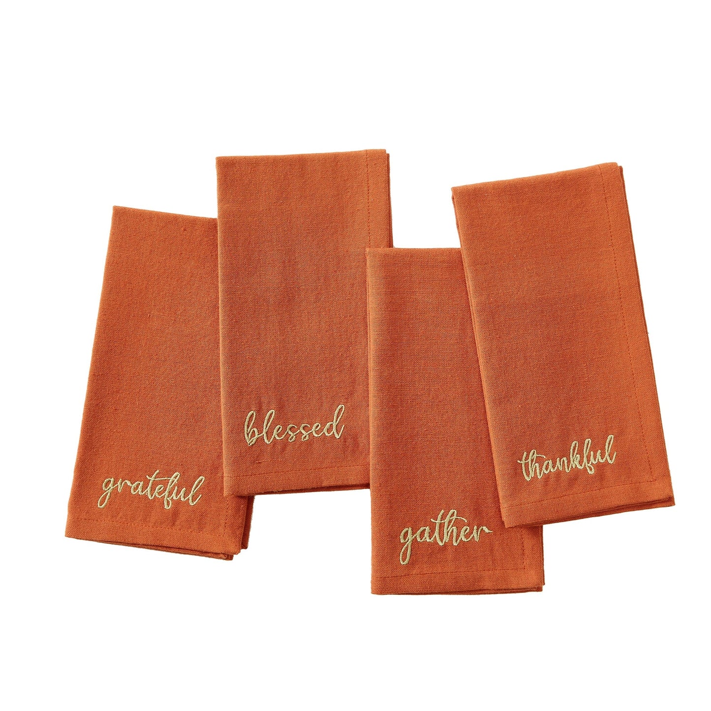 Servilletas bordadas Harvest Sentiment, juego de 4