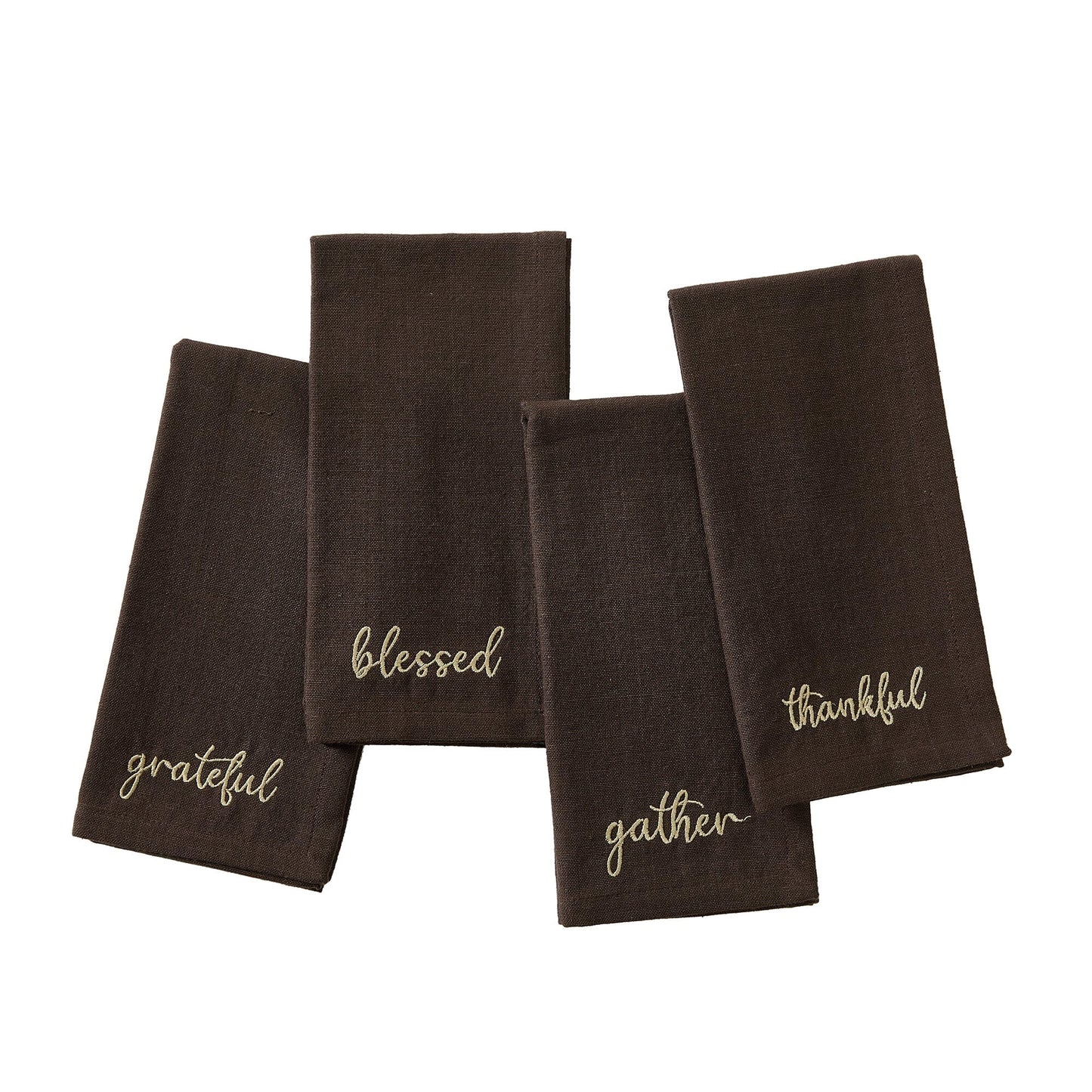 Servilletas bordadas Harvest Sentiment, juego de 4