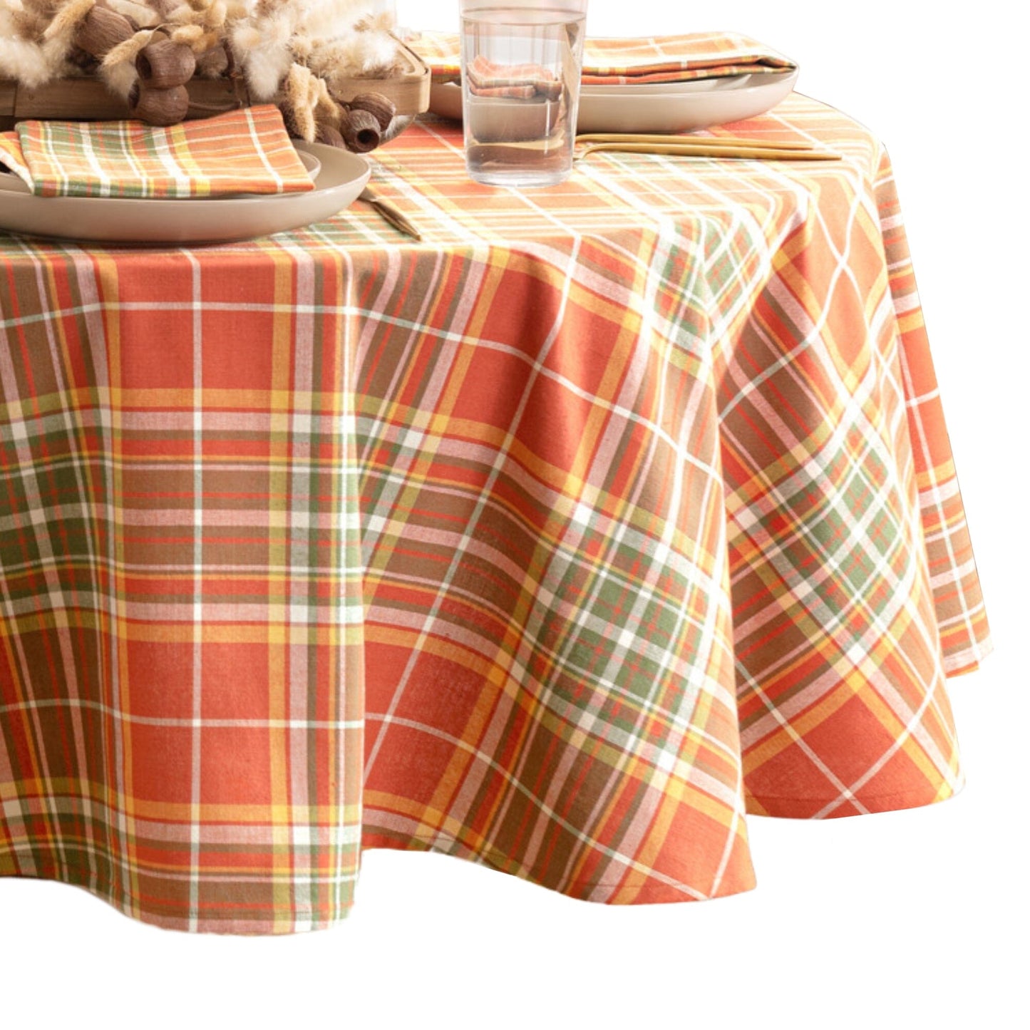 Hawley Plaid Harvest Cotton Tablecloth