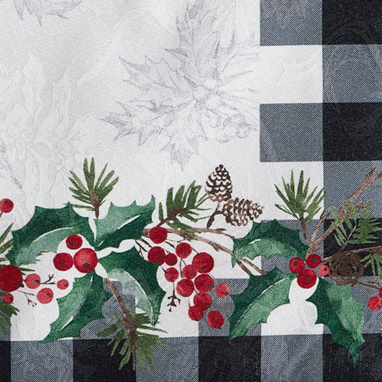 Holly Farmhouse Charm Holiday Fabric Placemats, Set of 4