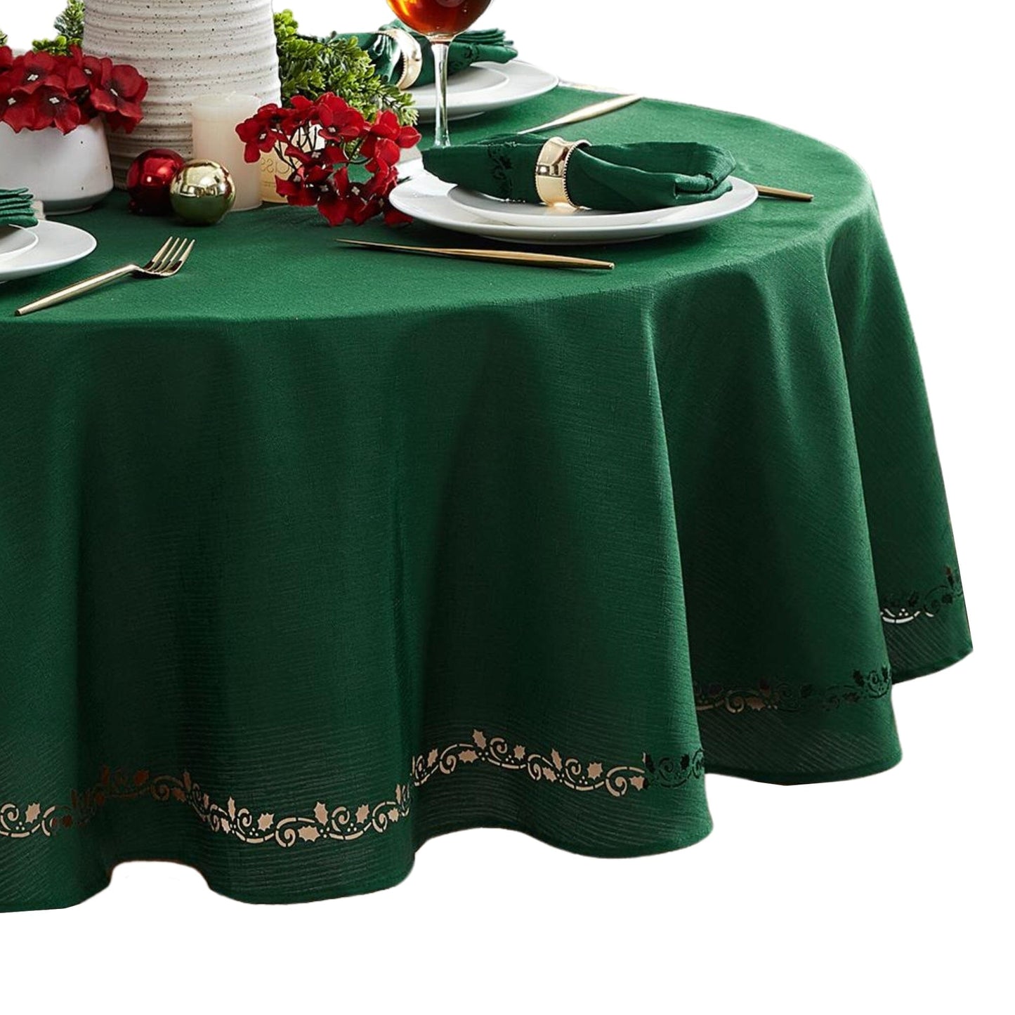 Holly Scroll Laser Cut Tablecloth