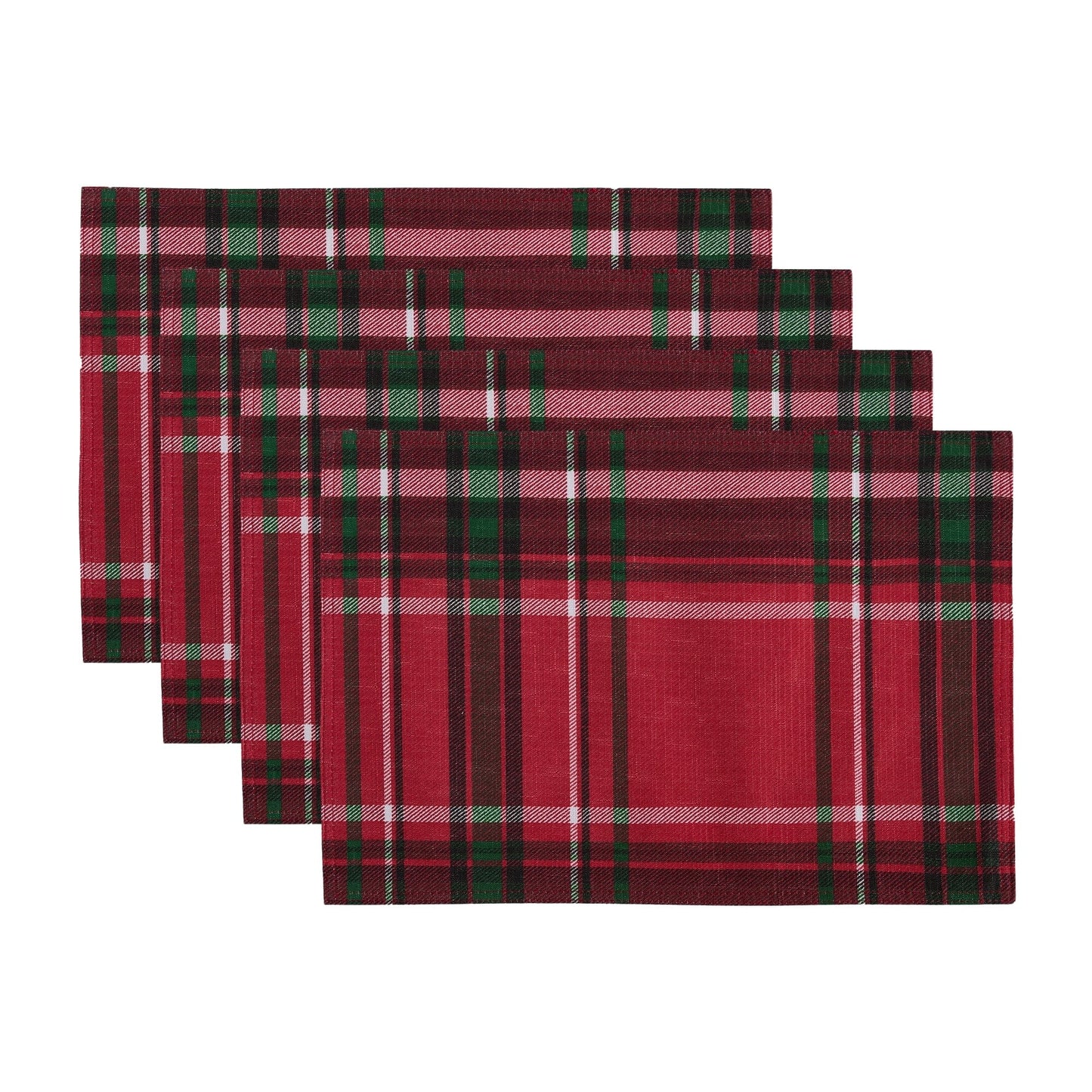 Pocono Plaid Holiday Fabric Placemats, Set of 4