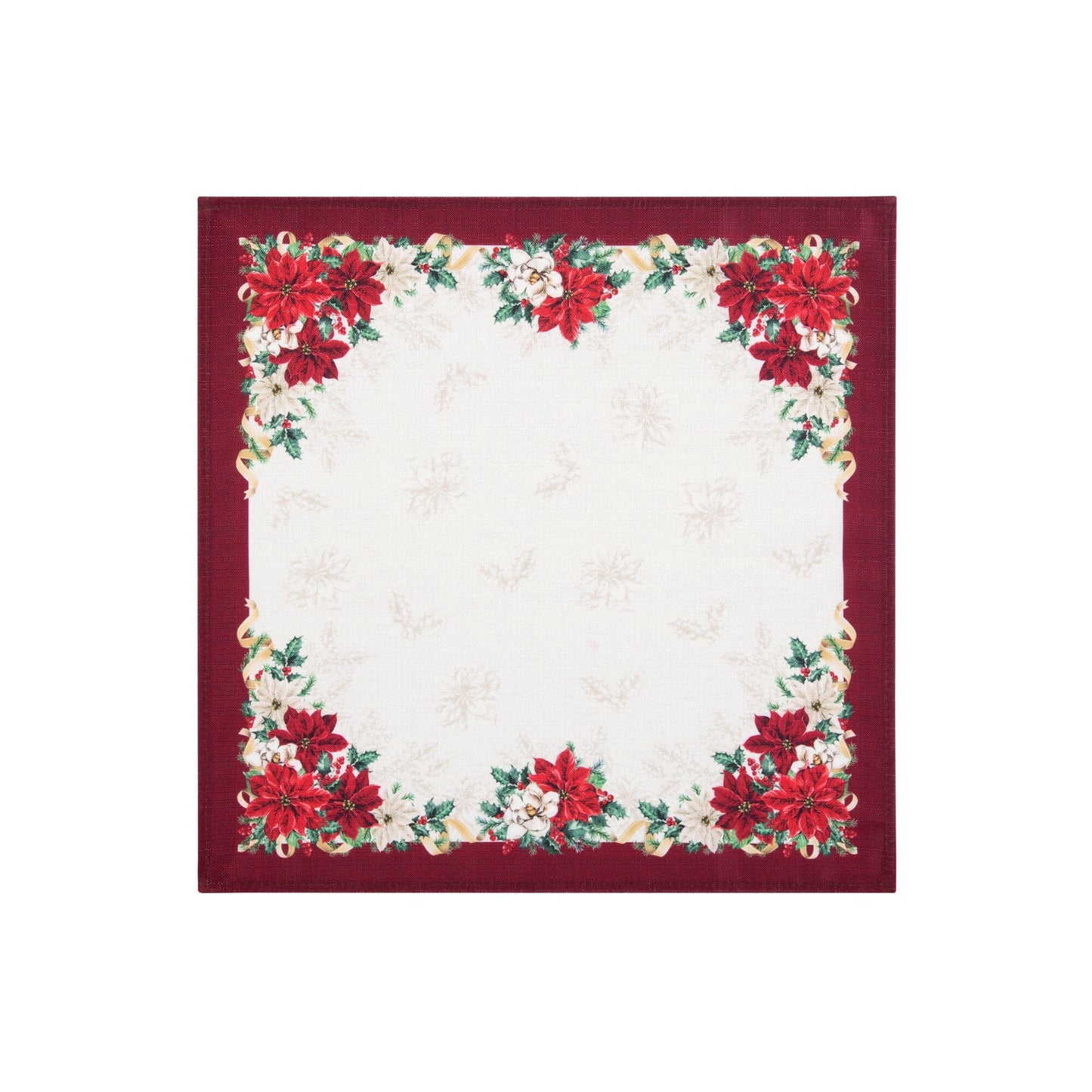 Poinsettia Garlands Engineered Napkins, Set of 4