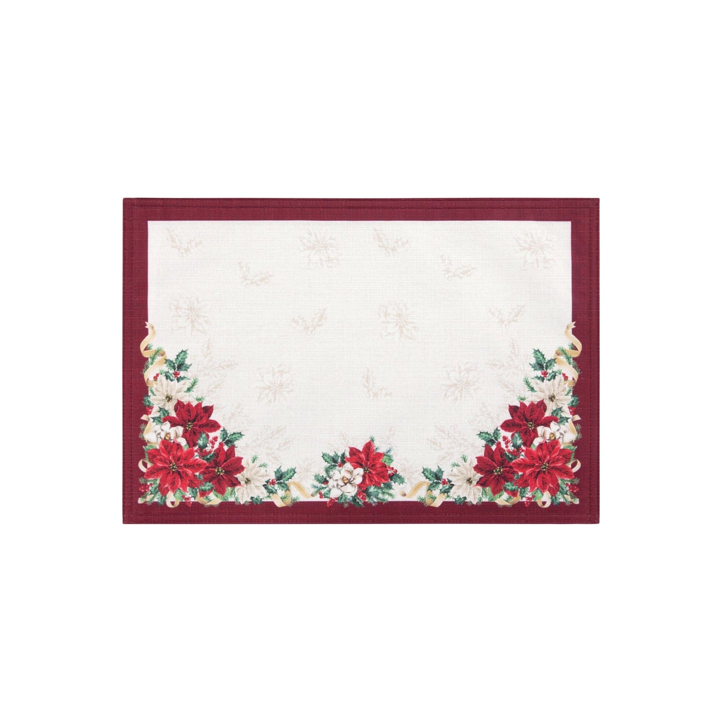 Poinsettia Garlands Engineered Placemats, Set of 4