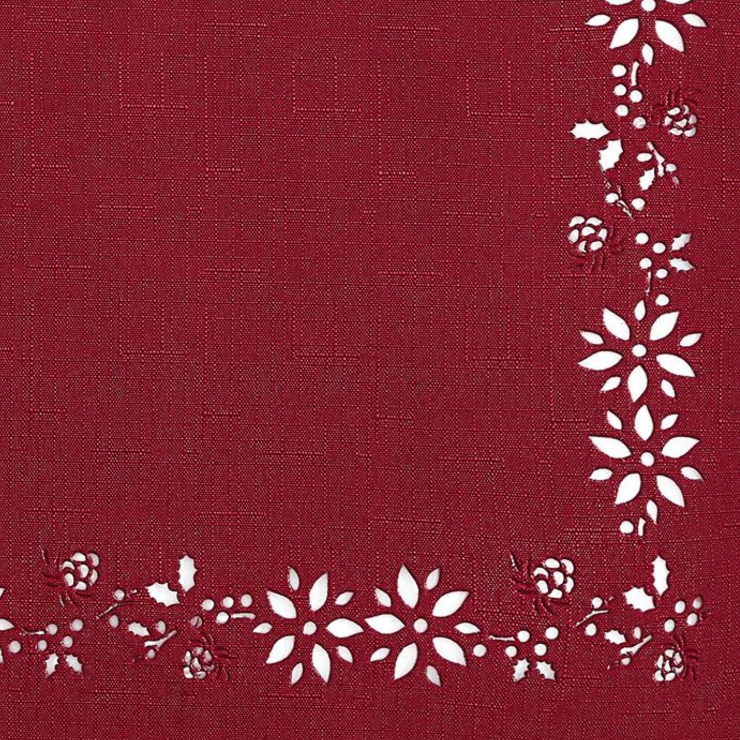 Poinsettia Noel Laser Cut Tablecloth