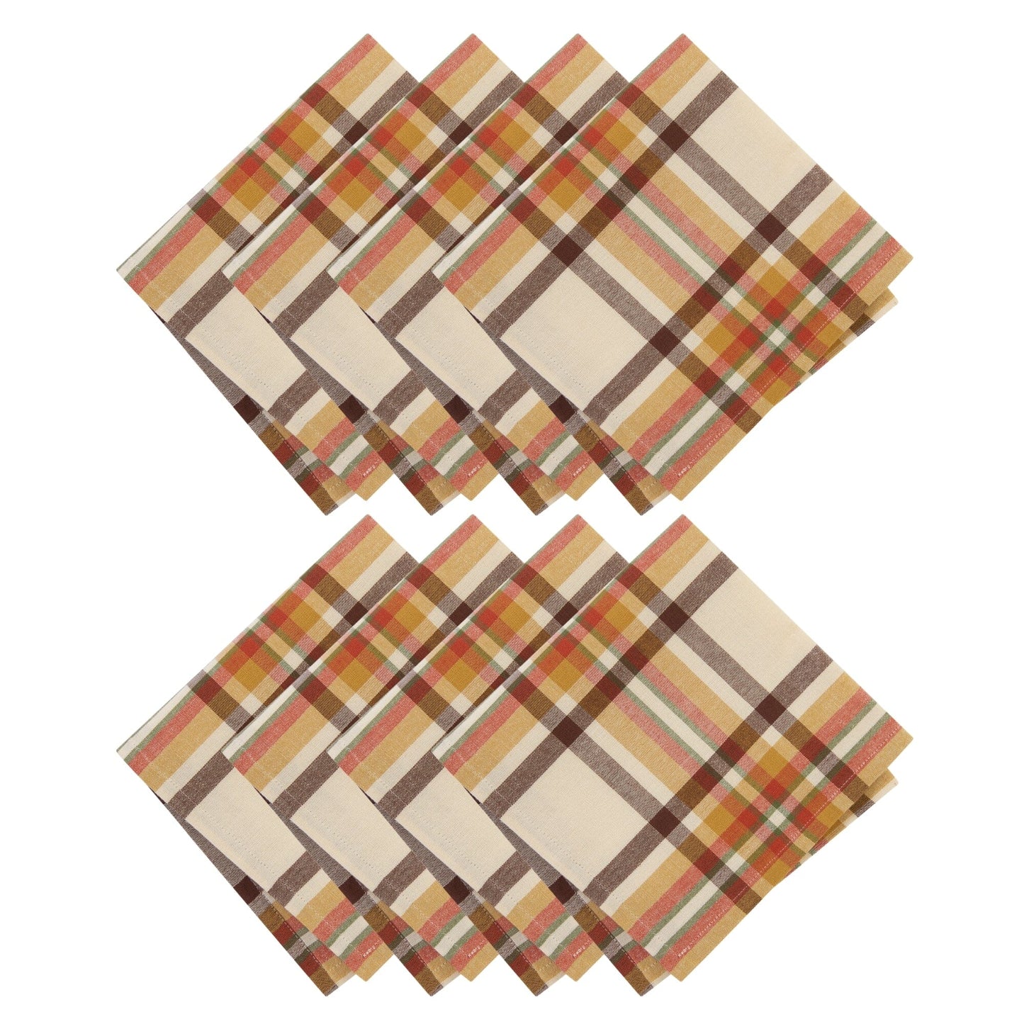 Russet Harvest Woven Plaid Napkins, Set of 8
