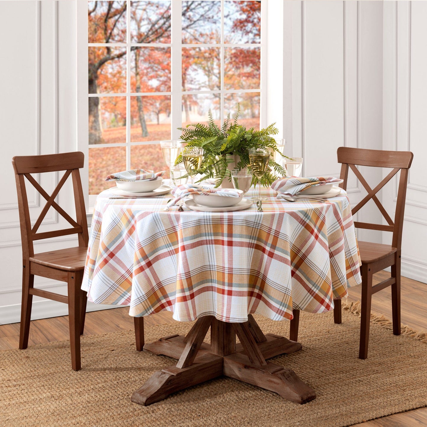 Seneca Plaid Harvest Cotton Tablecloth