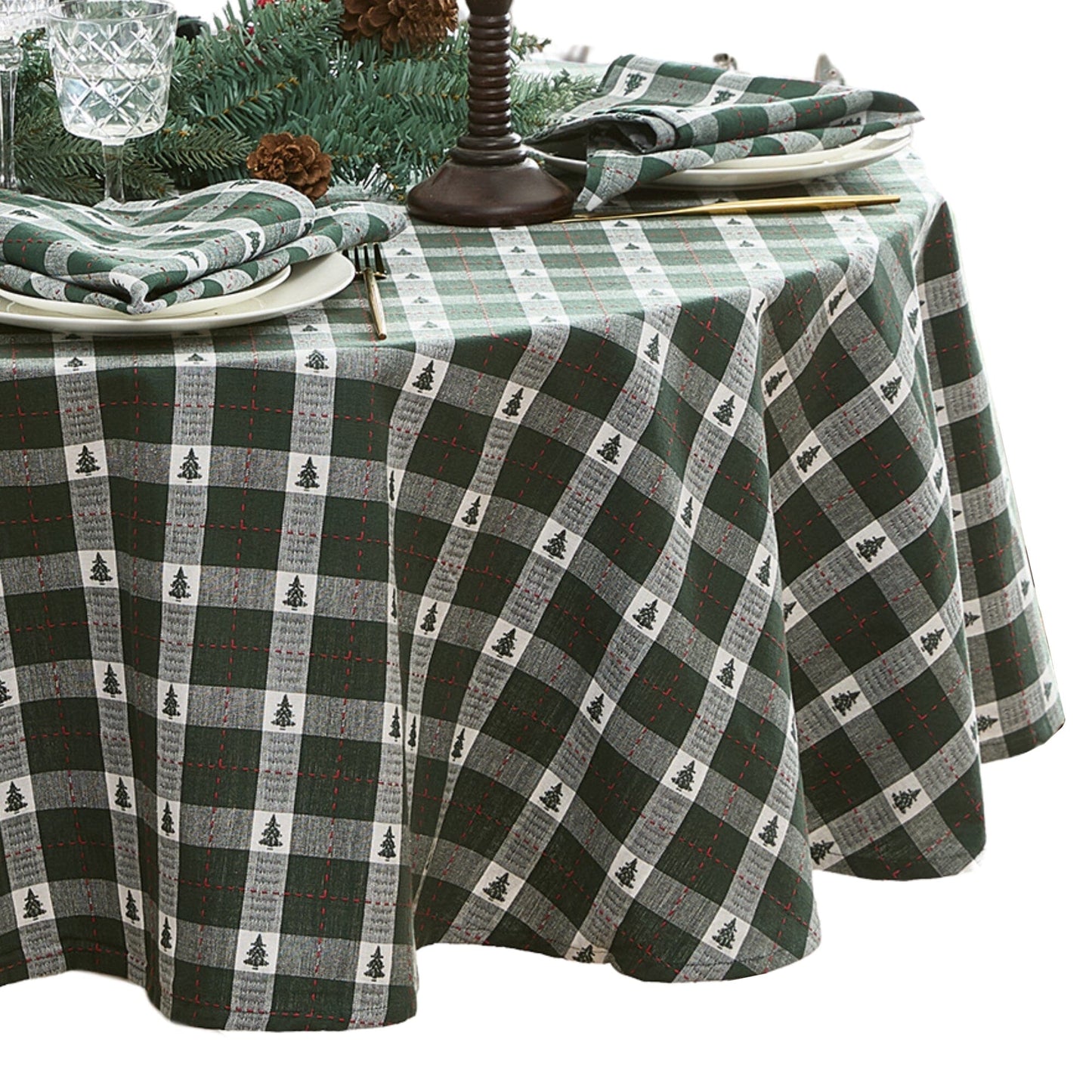 Sherwood Tree Dobby Cotton Tablecloth