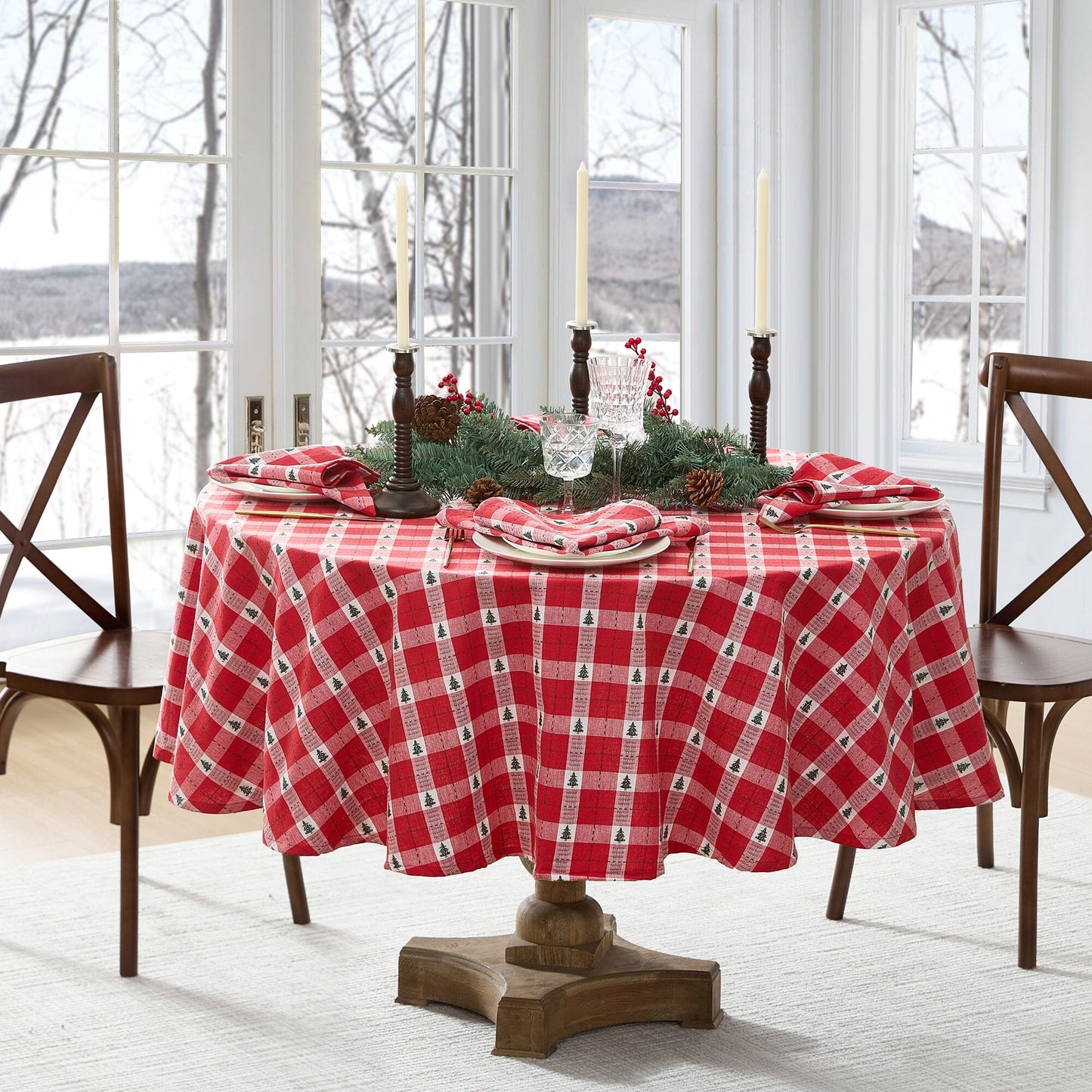 Sherwood Tree Dobby Cotton Tablecloth