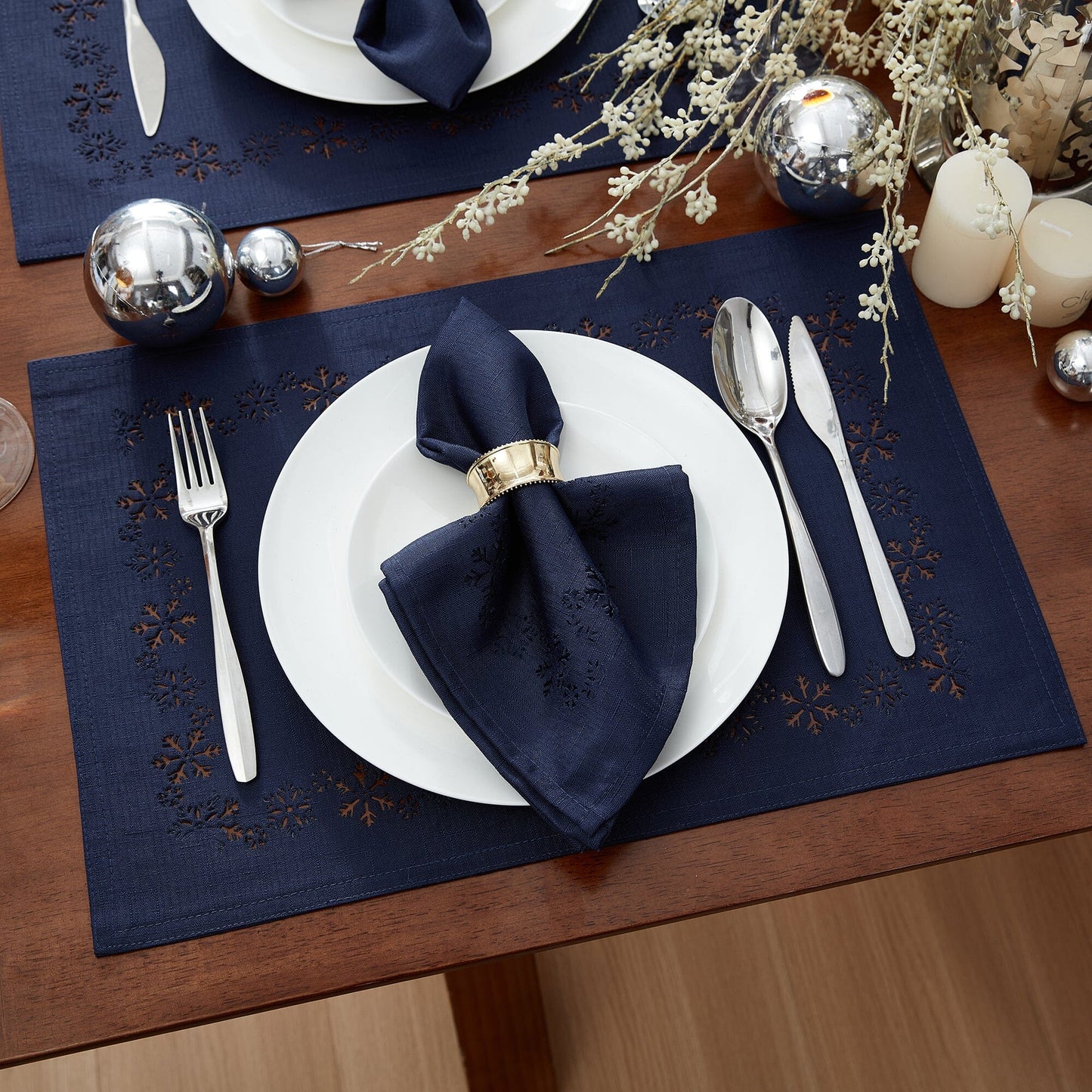 Snowflake Laser Cut Napkins, Set of 4