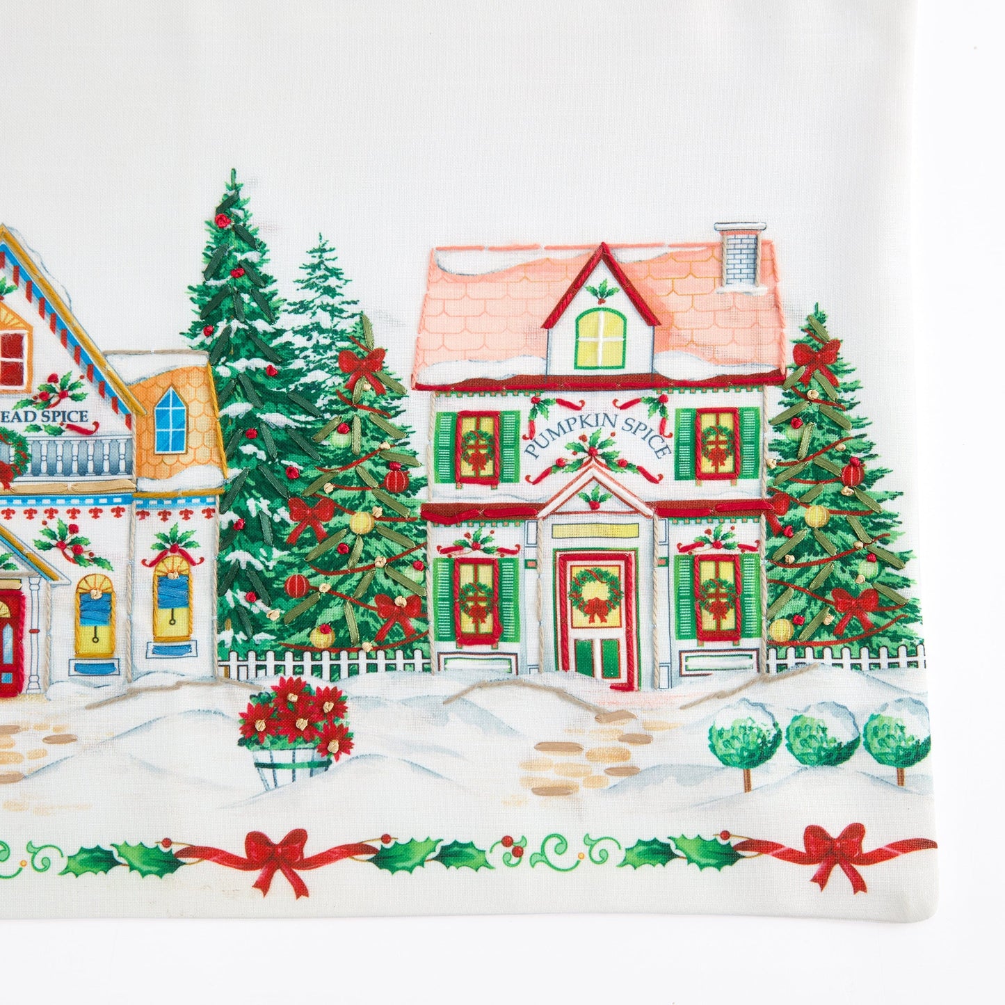 Lenox Spice Village Christmas Embroidered Centerpiece