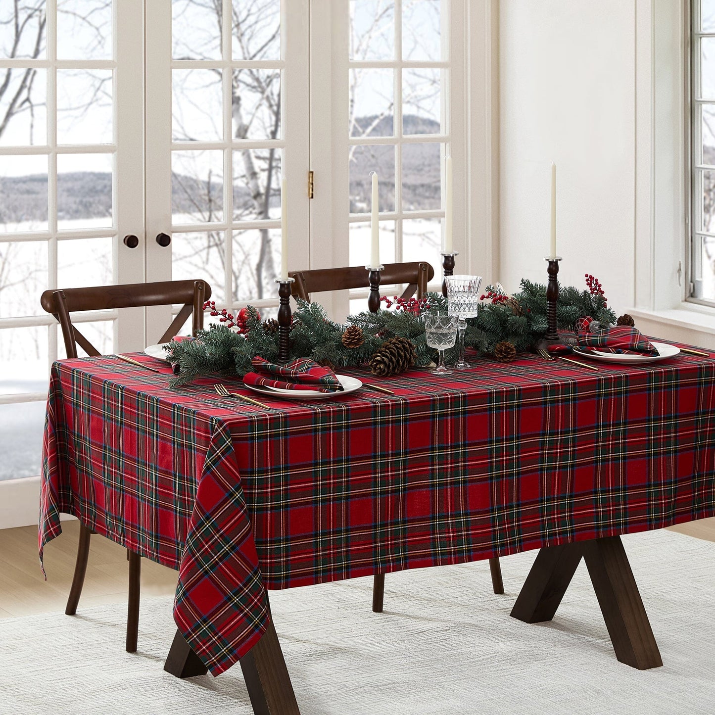 Stowe Tartan Holiday Plaid Tablecloth