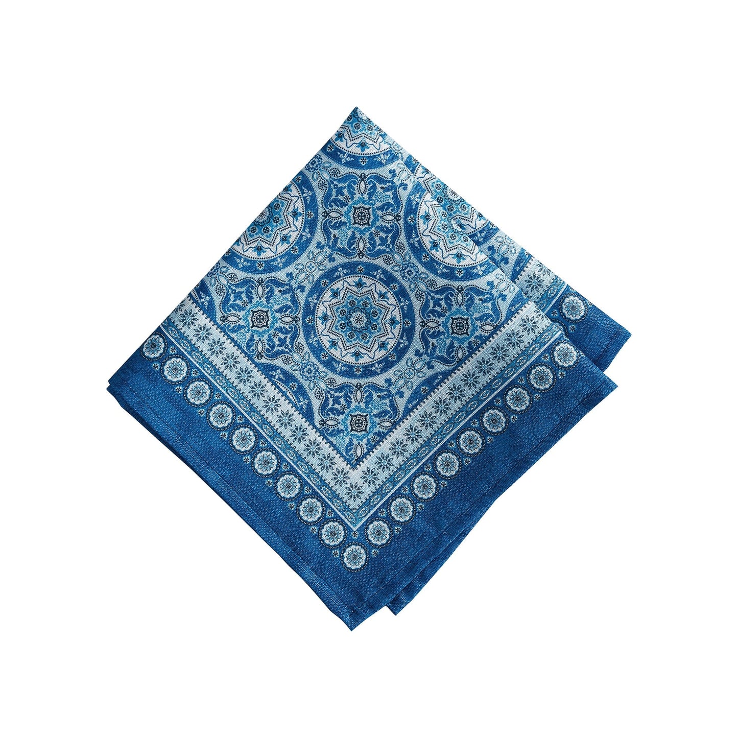Vietri Medallion Block Print Stain & Water Resistant Indoor/Outdoor Napkins, Set of 4