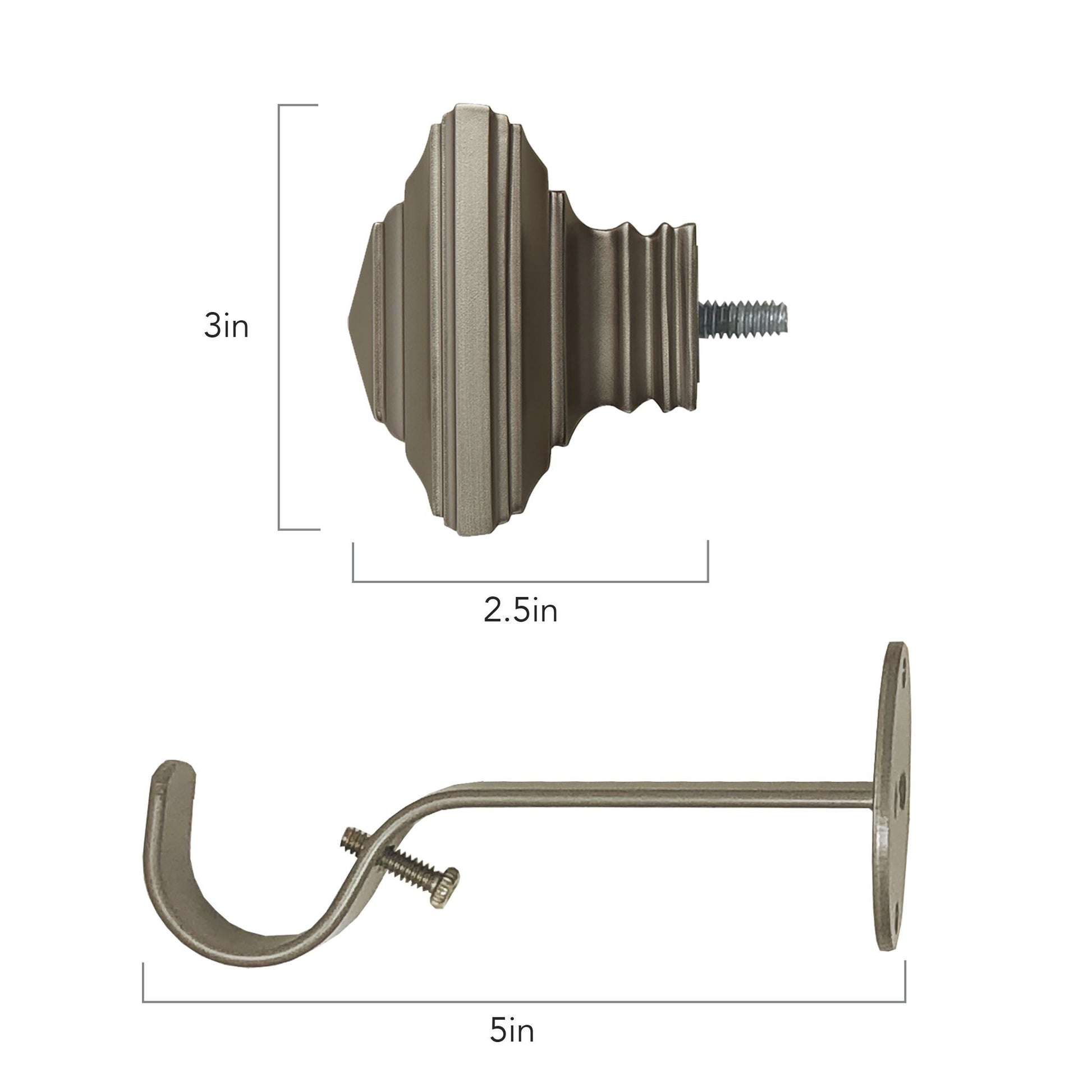 polyresin curtain rod with decorative finial
