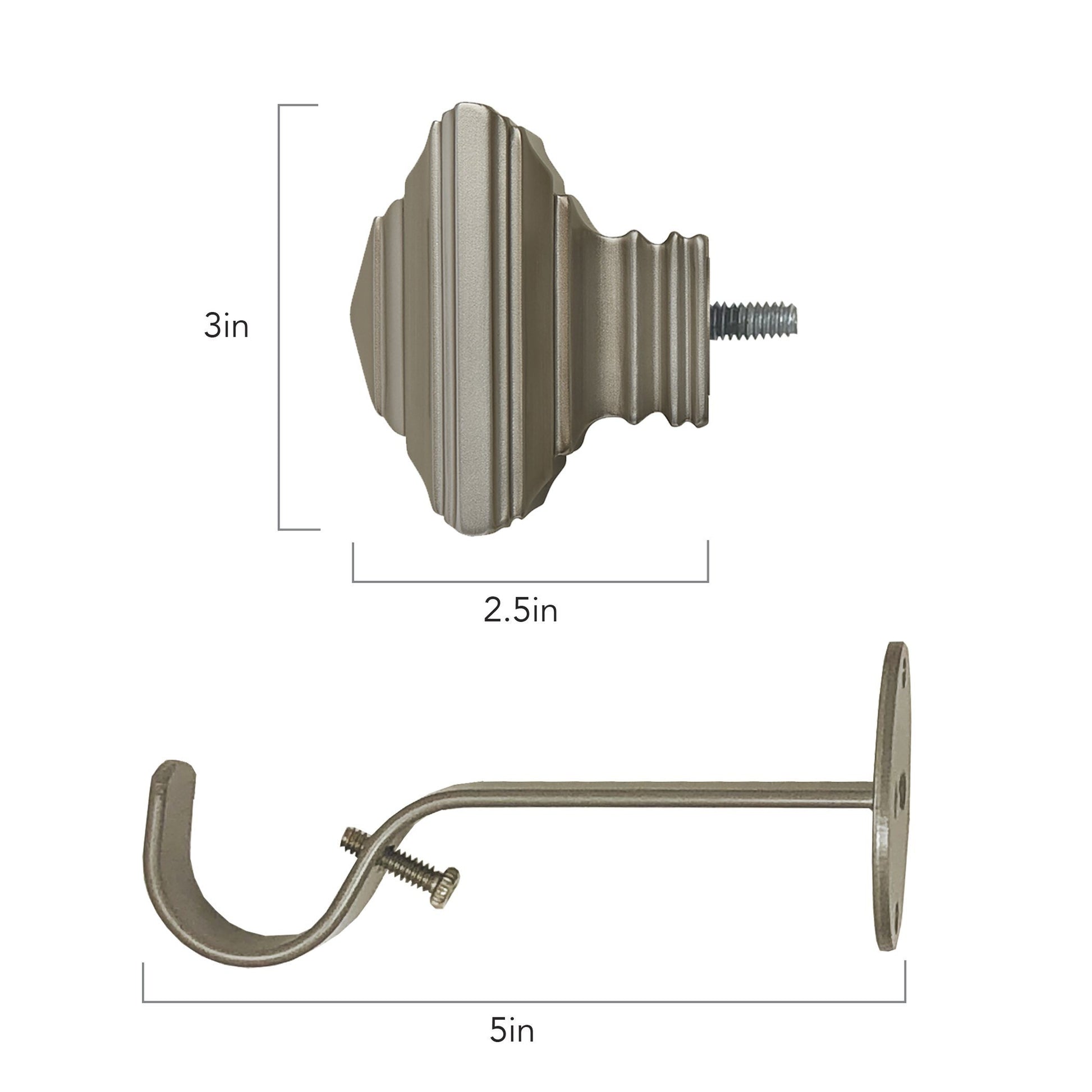 polyresin curtain rod with decorative finial