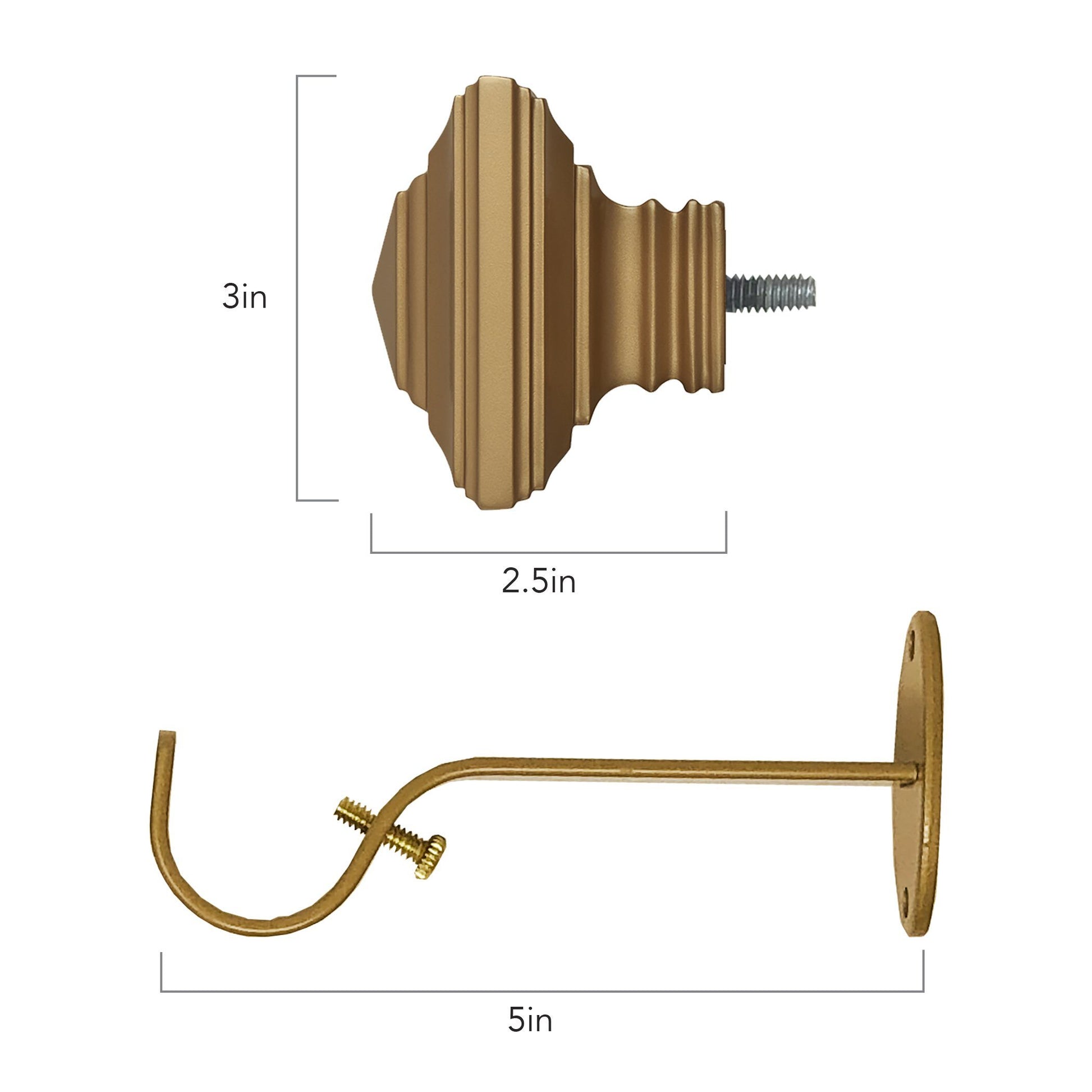 polyresin curtain rod with decorative finial