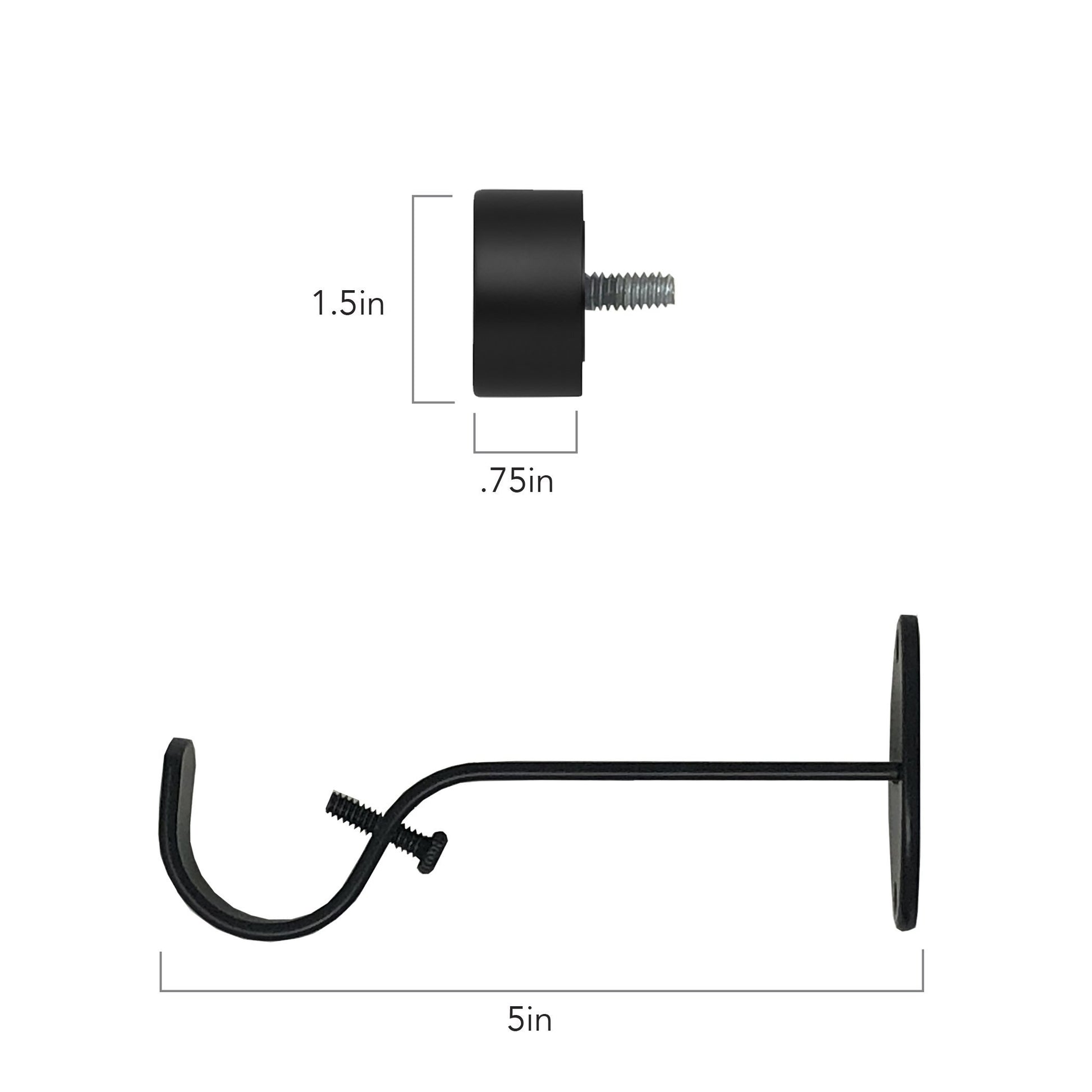 polyresin curtain rod with decorative finial
