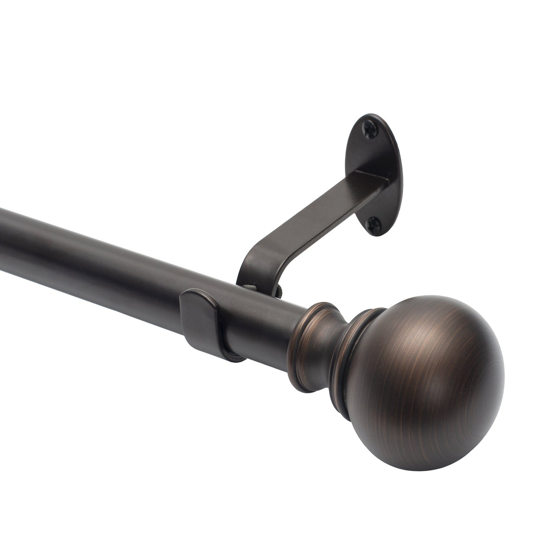Cordelia 1" Window Drapery Single Curtain Rod with Globe Ball Finial