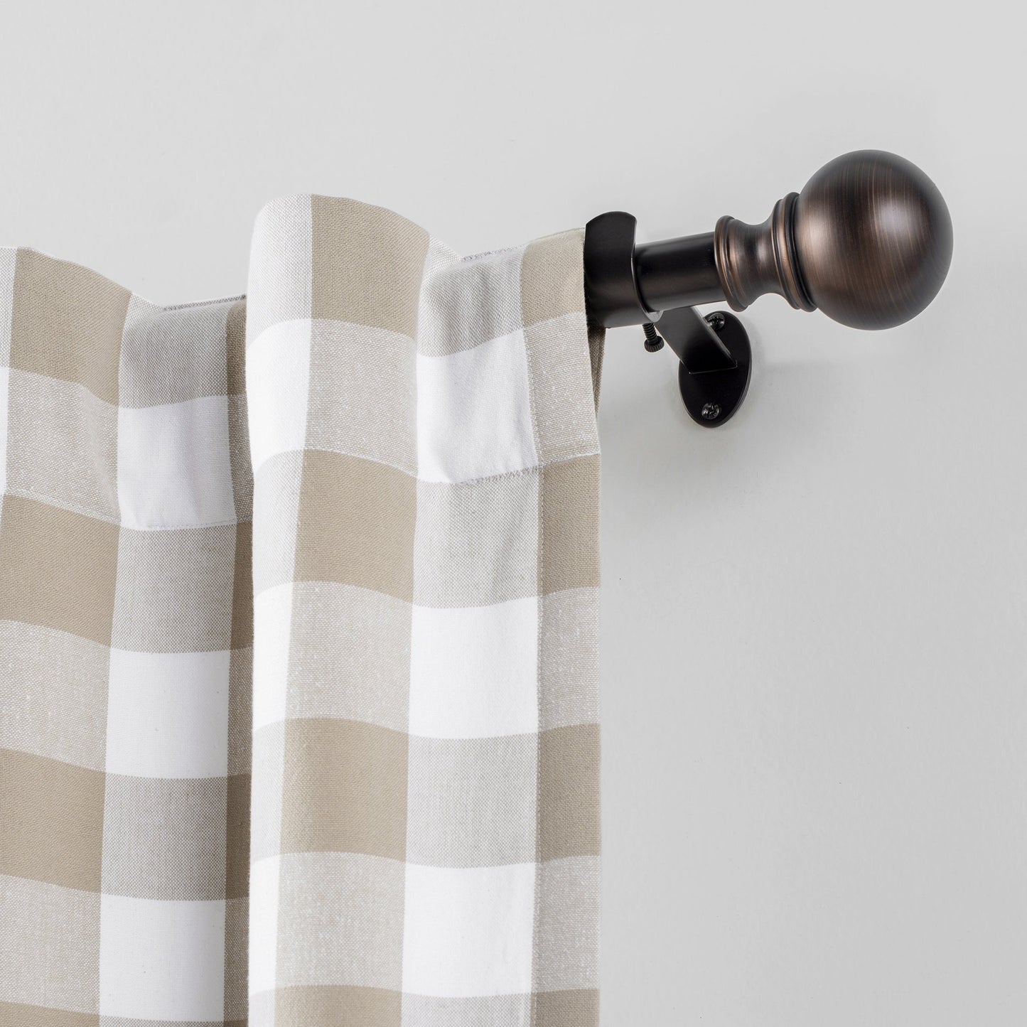 Cordelia 1" Window Drapery Single Curtain Rod with Globe Ball Finial