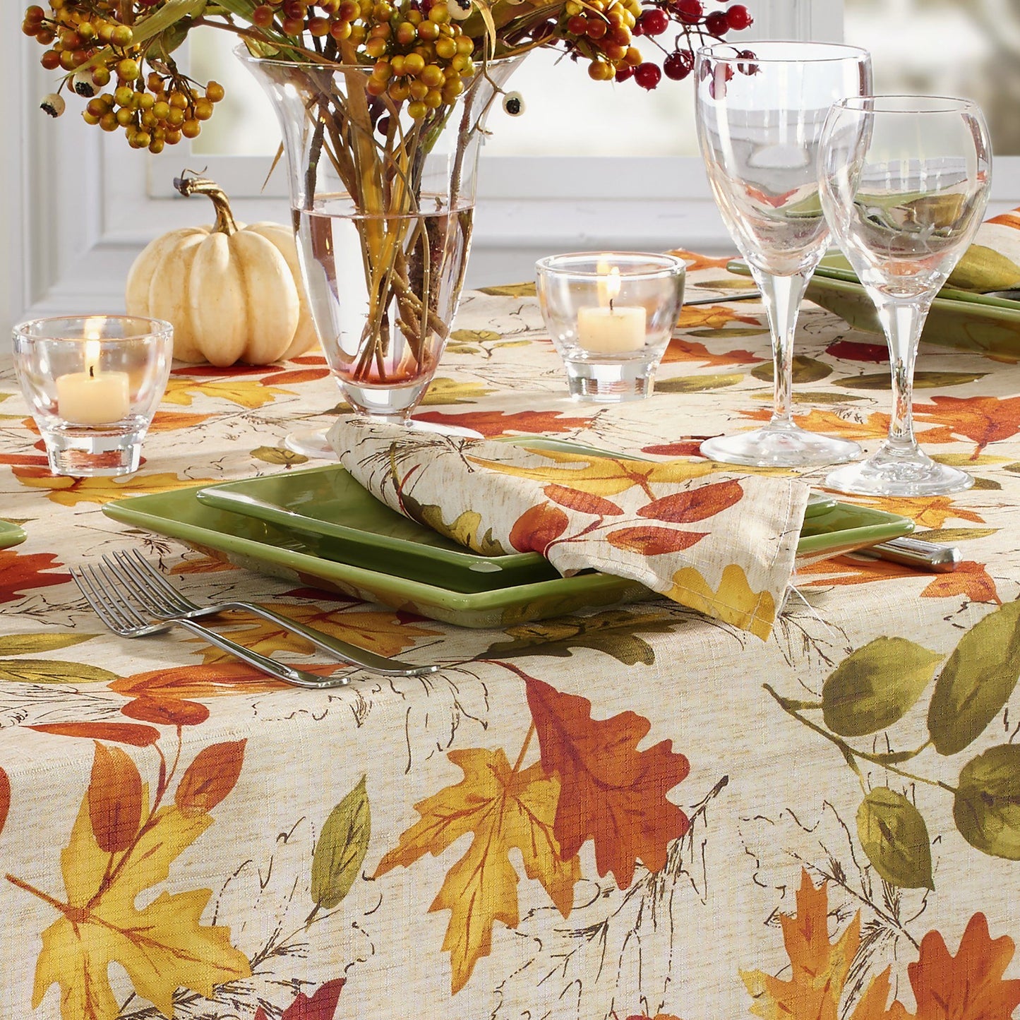 Autumn Leaves Fall Printed Napkins, Set of 8
