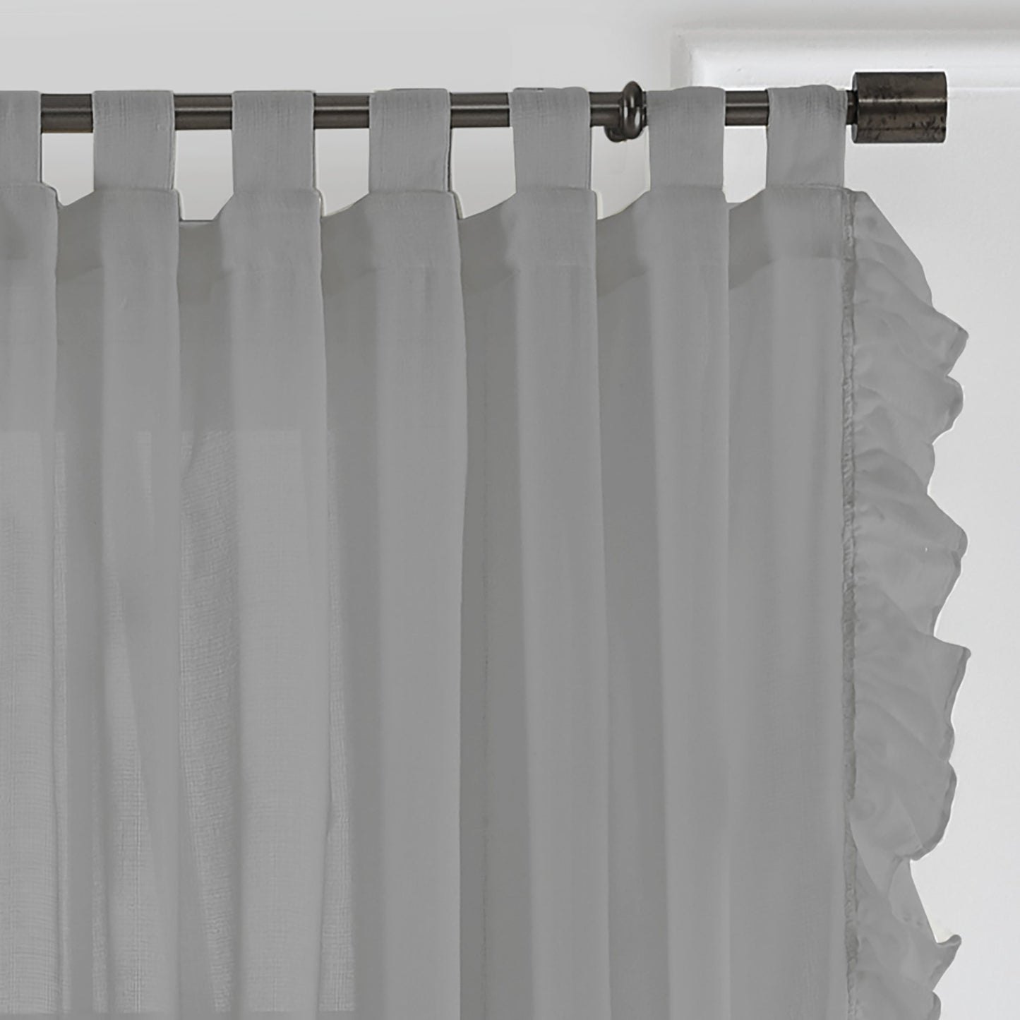 Bella Tab-Top Ruffle Sheer Window Curtain