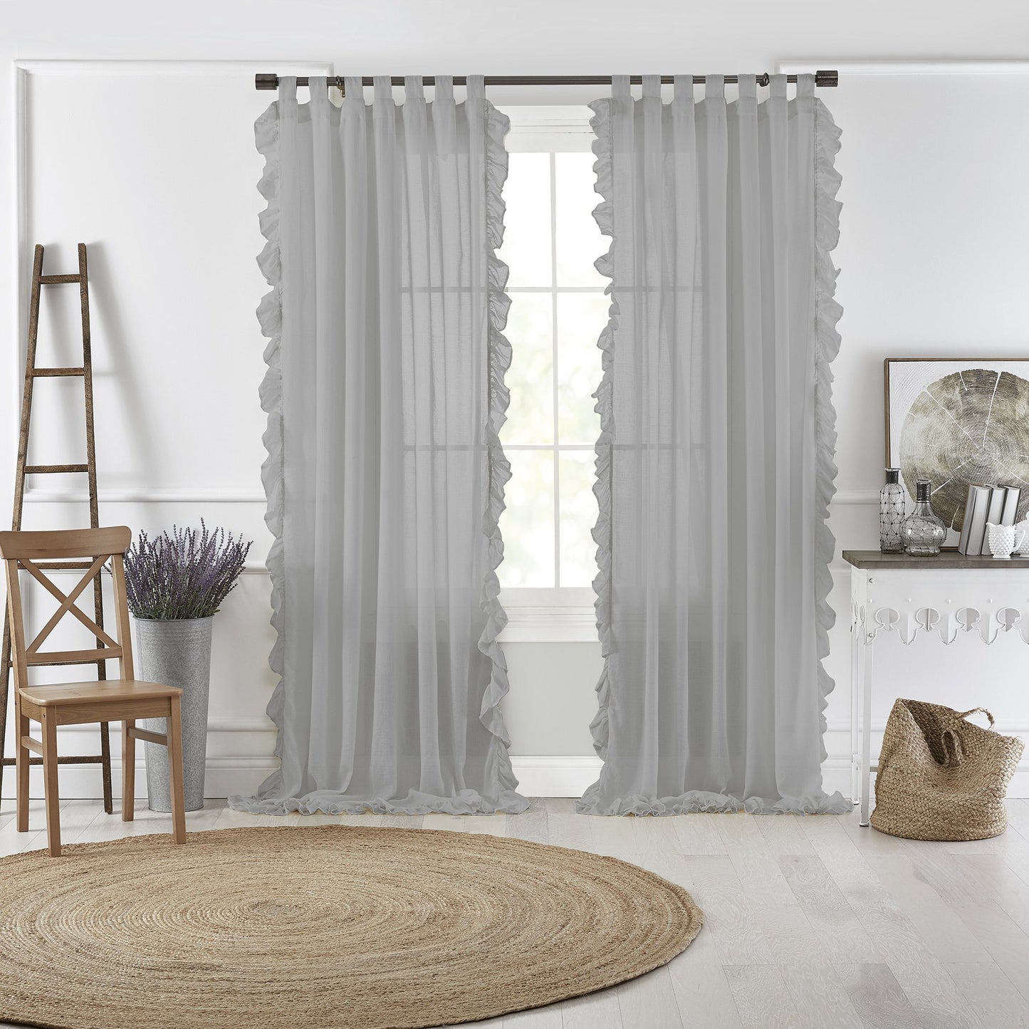 Bella Tab-Top Ruffle Sheer Window Curtain