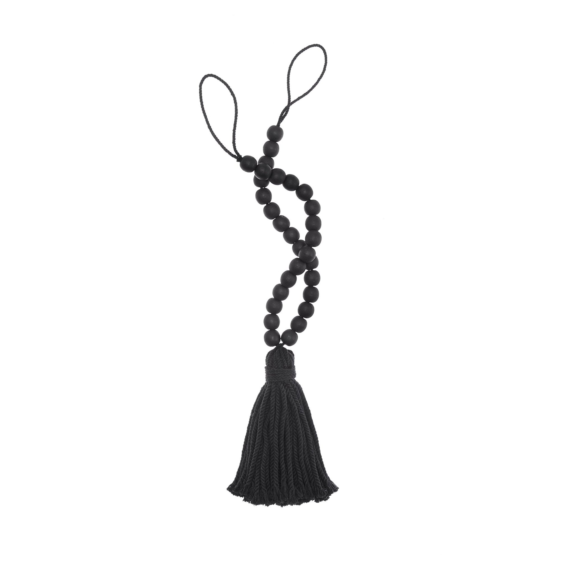 Nomad Decorative Wooden Fringe Tassel Window Curtain Tieback-Elrene Home Fashions