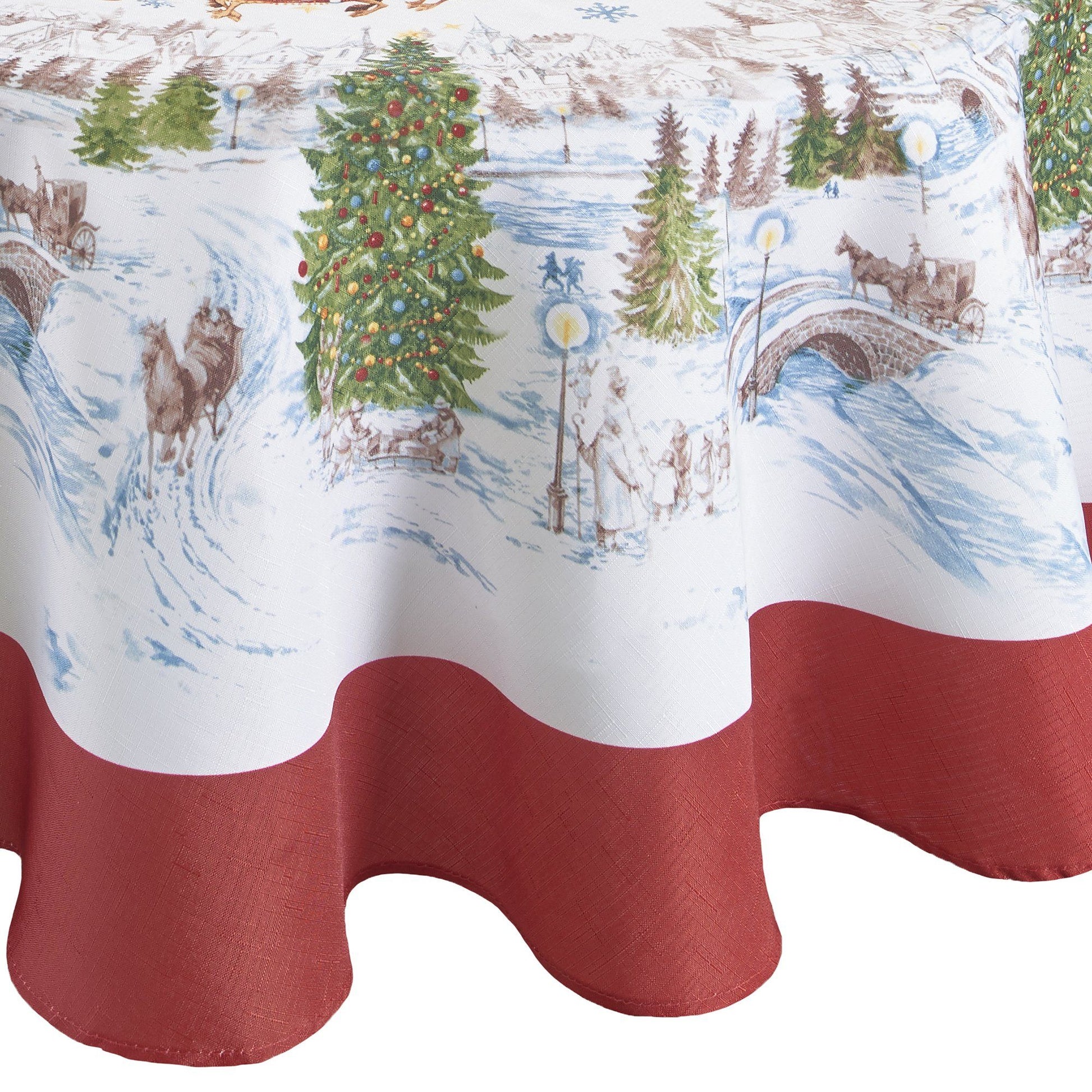Santa’s Snowy Sleighride Tablecloth