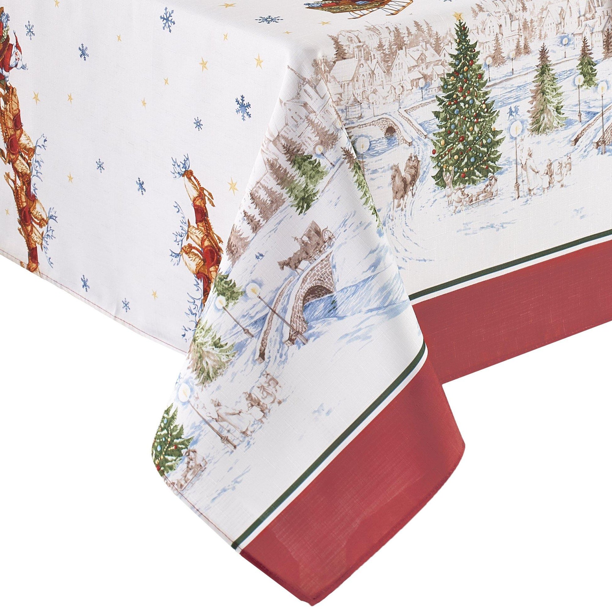 Santa’s Snowy Sleighride Tablecloth