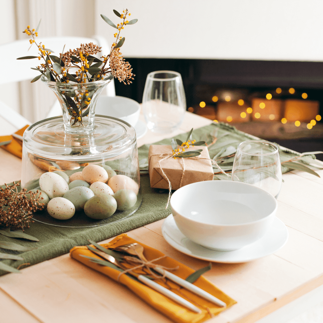 photo of a table setting for easter