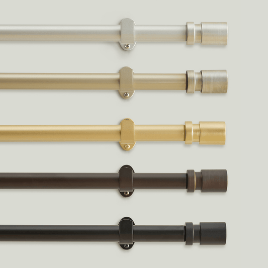 Tribeca 1" Single Curtain Rod with Cylinder End Cap Finial