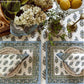 Tropez - Manteles individuales para interiores y exteriores, resistentes al agua y a las manchas, con estampado de bloques, juego de 4