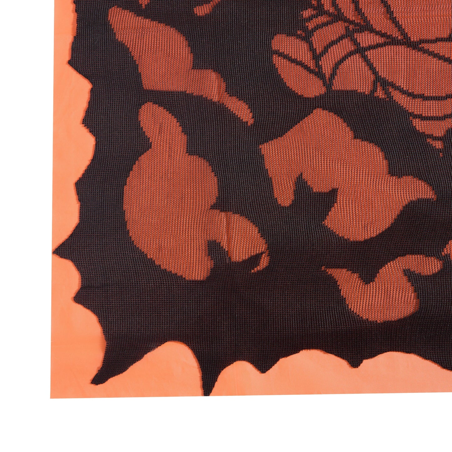 Bats & Web Lace Halloween Tablecloth with Orange Liner