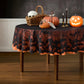 Bats & Web Lace Halloween Tablecloth with Orange Liner