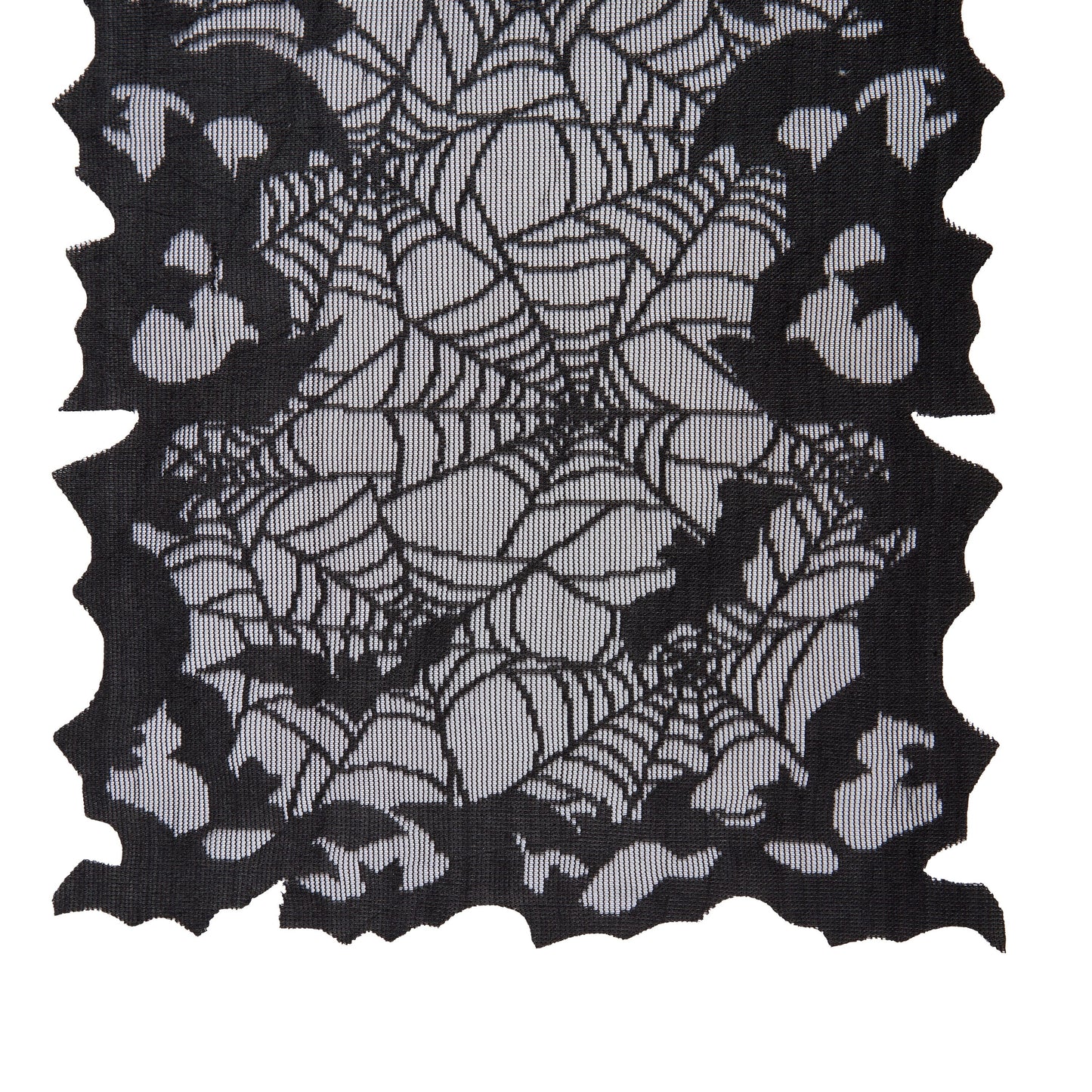 Bats & Web Lace Halloween Table Console Runner